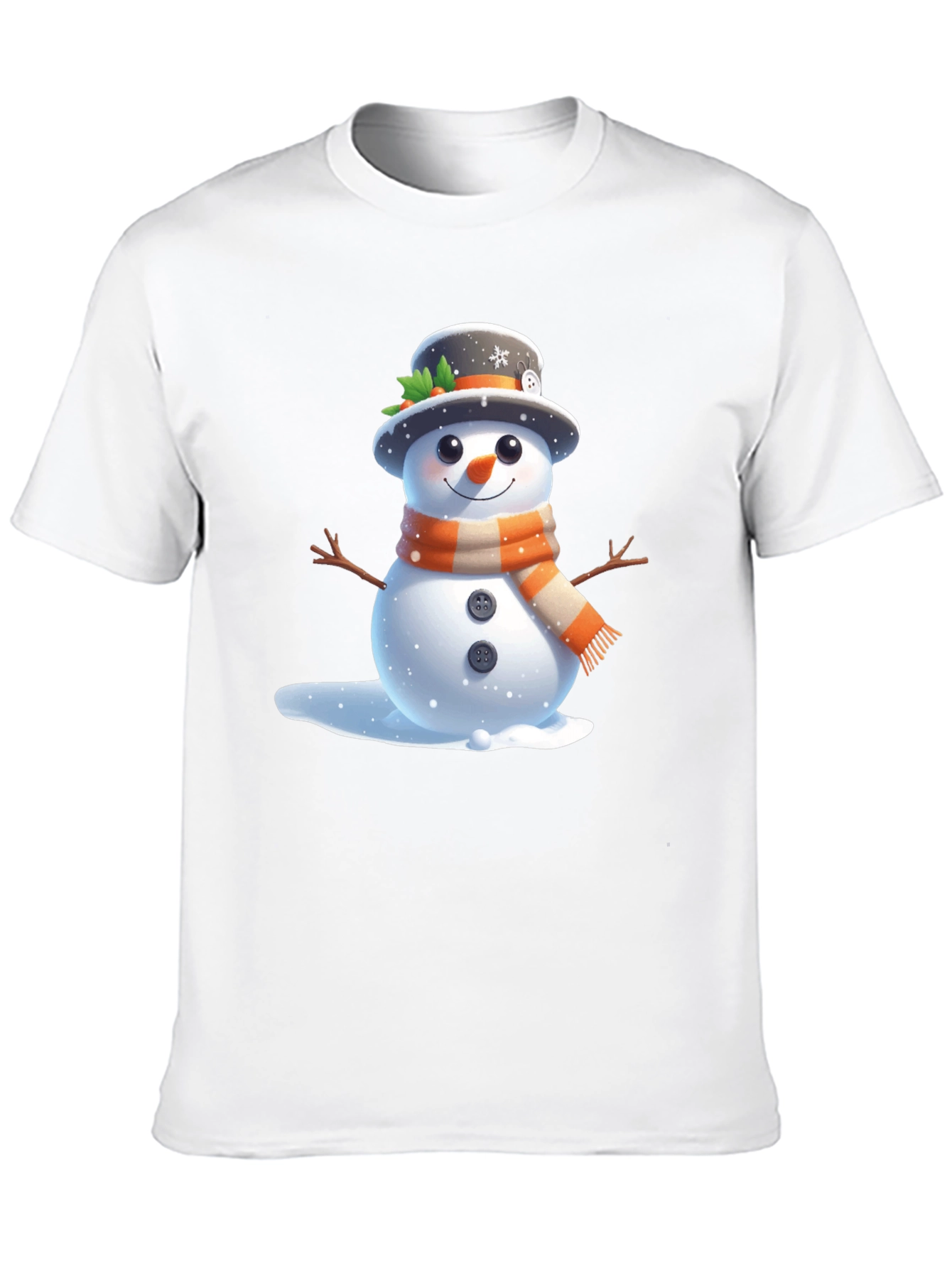 Cute Snowman Graphic T-Shirt - Winter Holiday Apparel