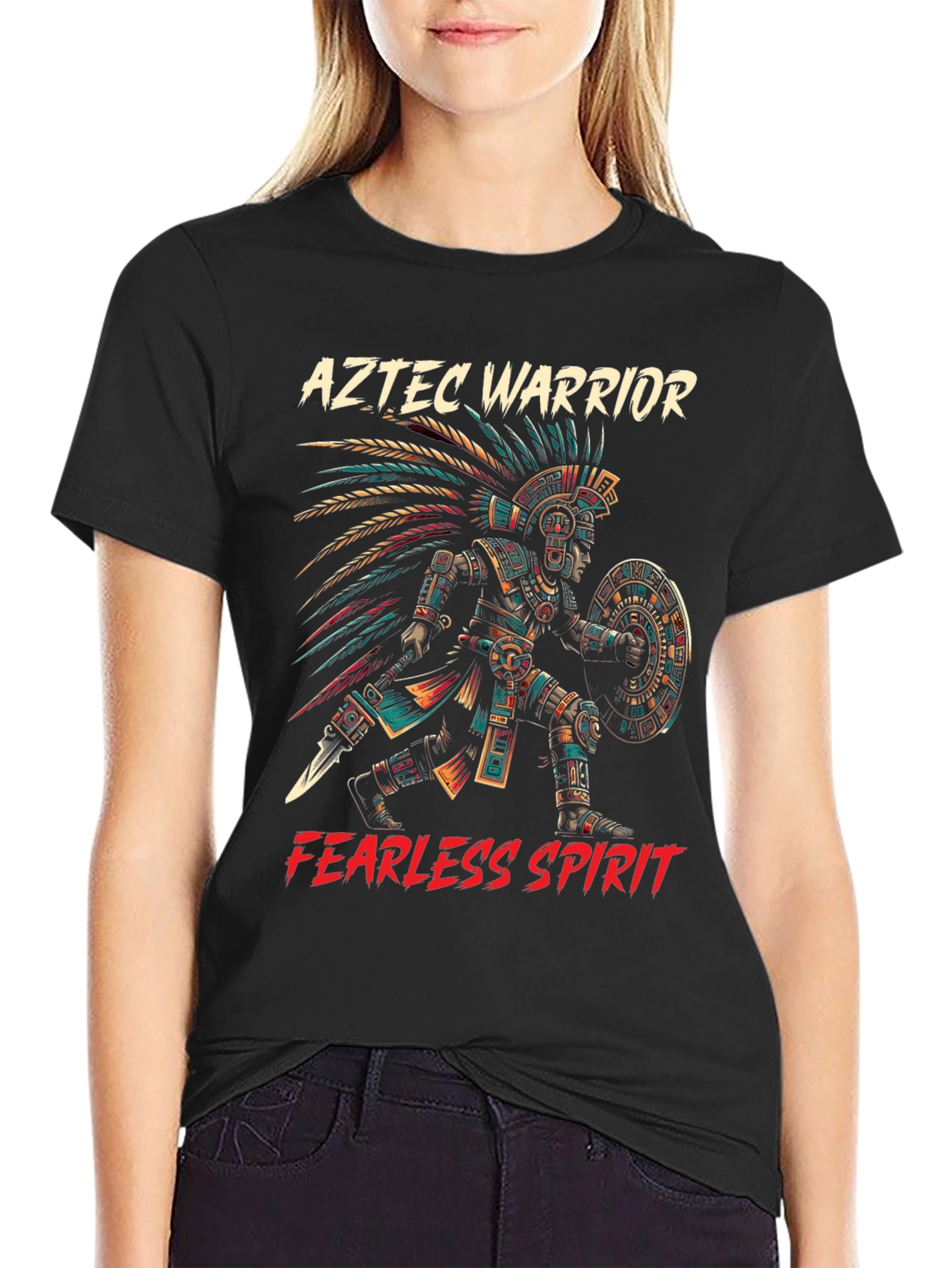 Aztec Warrior T-Shirt - Fearless Spirit Tee
