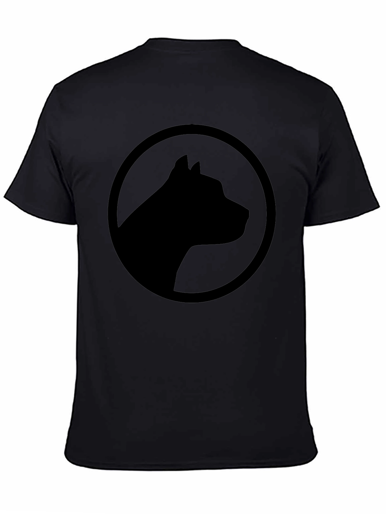 Black T-Shirt with Dog Silhouette Logo