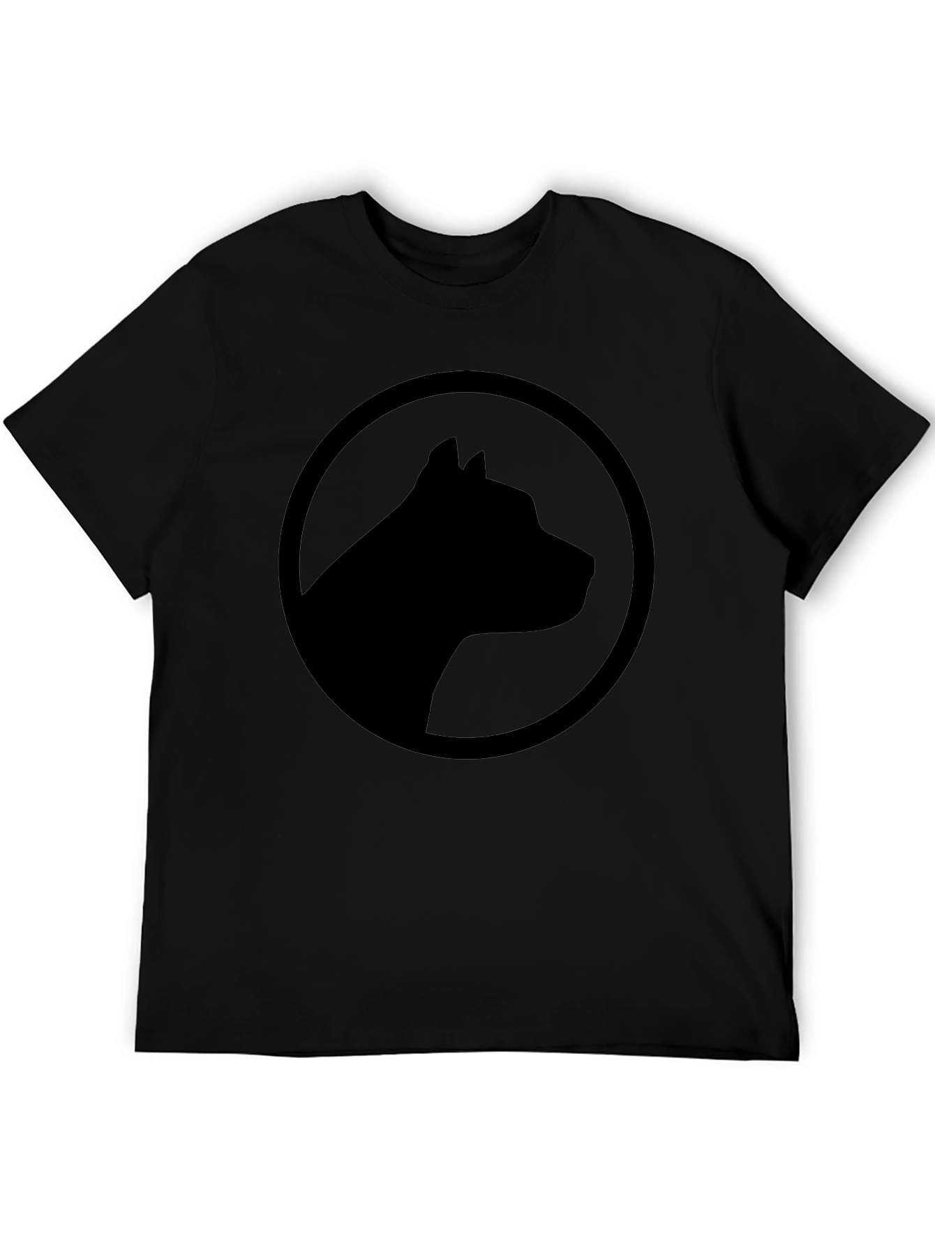 Black T-Shirt with Dog Silhouette Logo