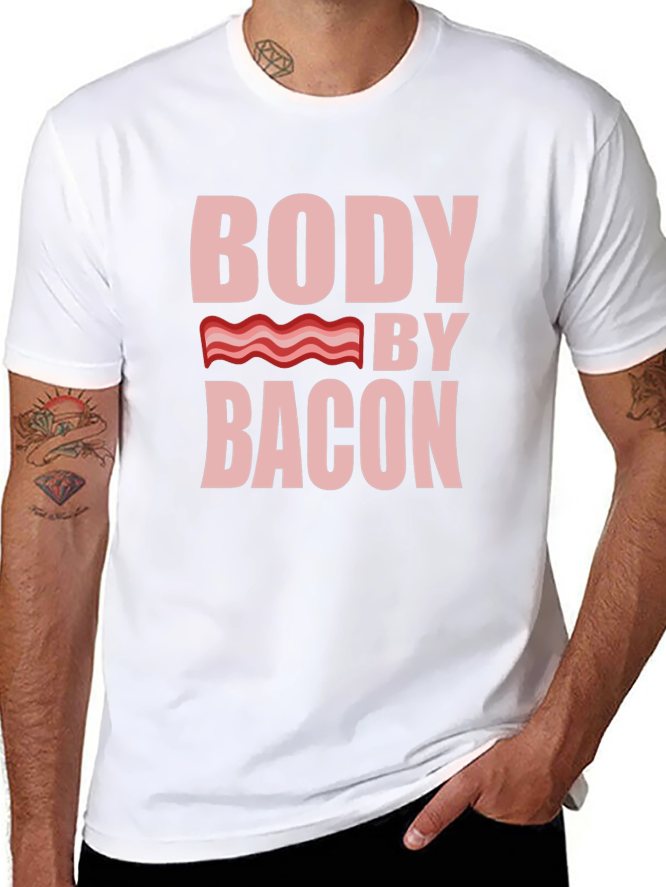 Body By Bacon T-Shirt - Novelty Foodie Tee