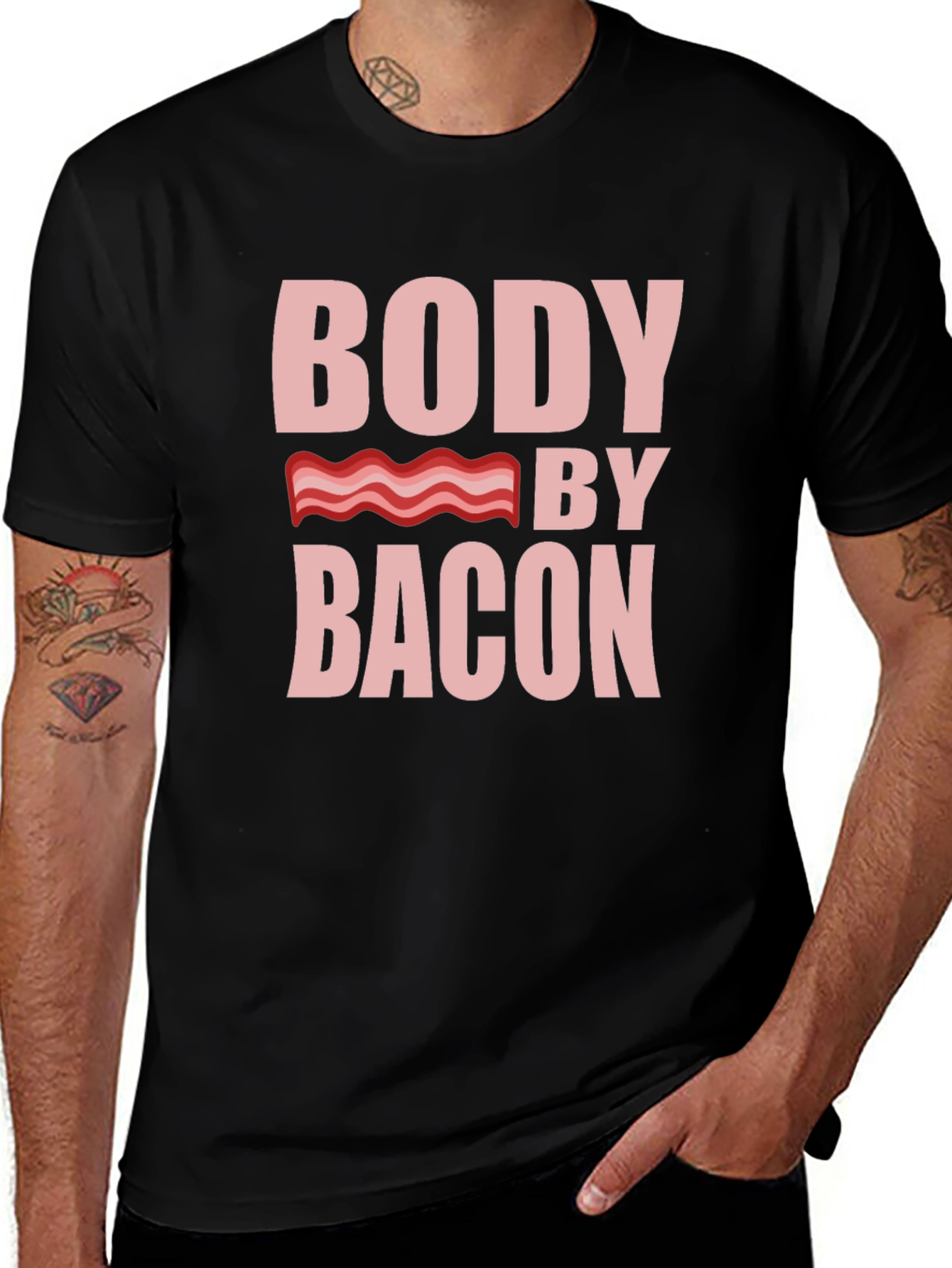Body By Bacon T-Shirt - Novelty Foodie Tee