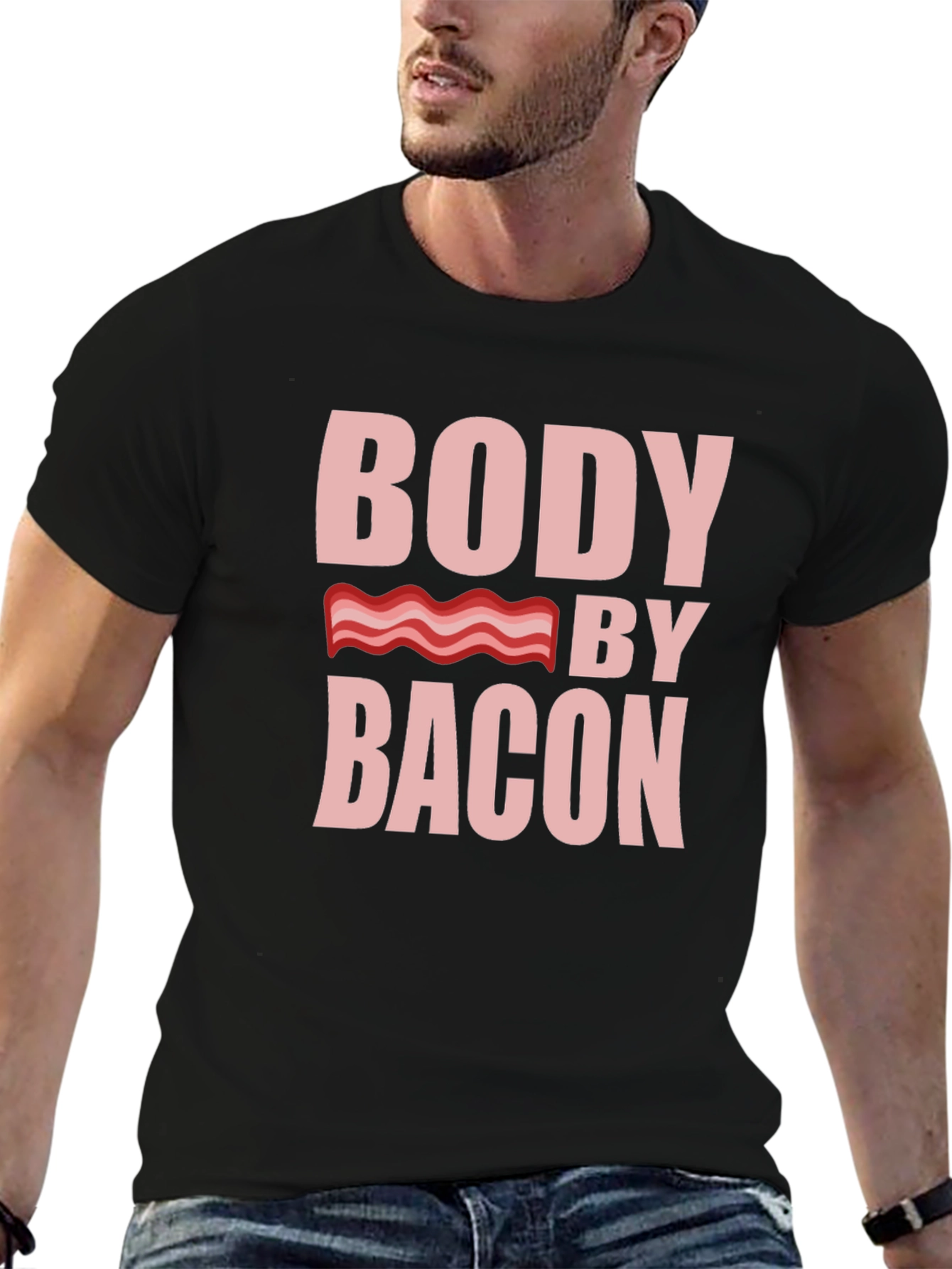 Body By Bacon T-Shirt - Novelty Foodie Tee