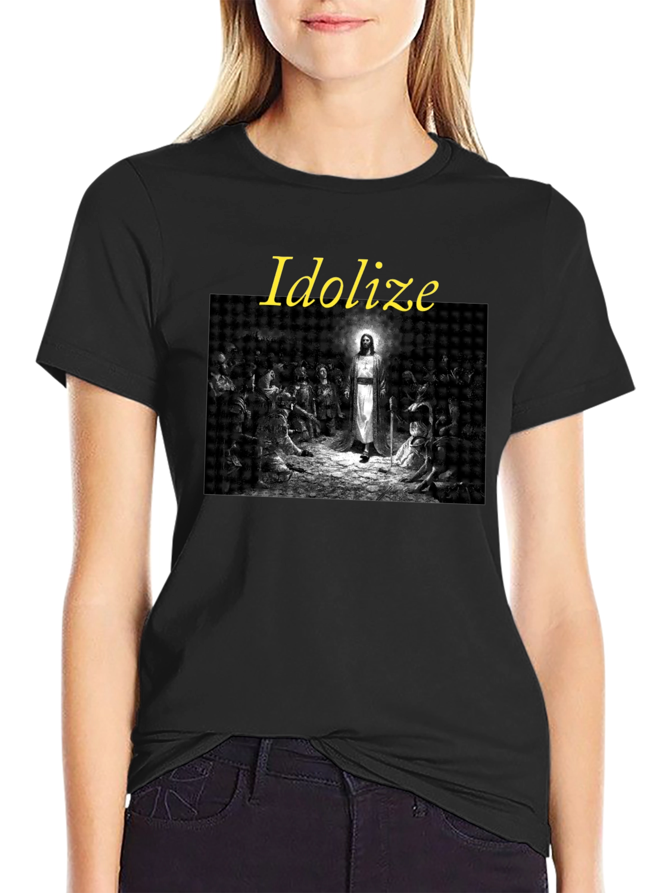 Idolize Jesus Graphic Tee - Stylish Black T-Shirt