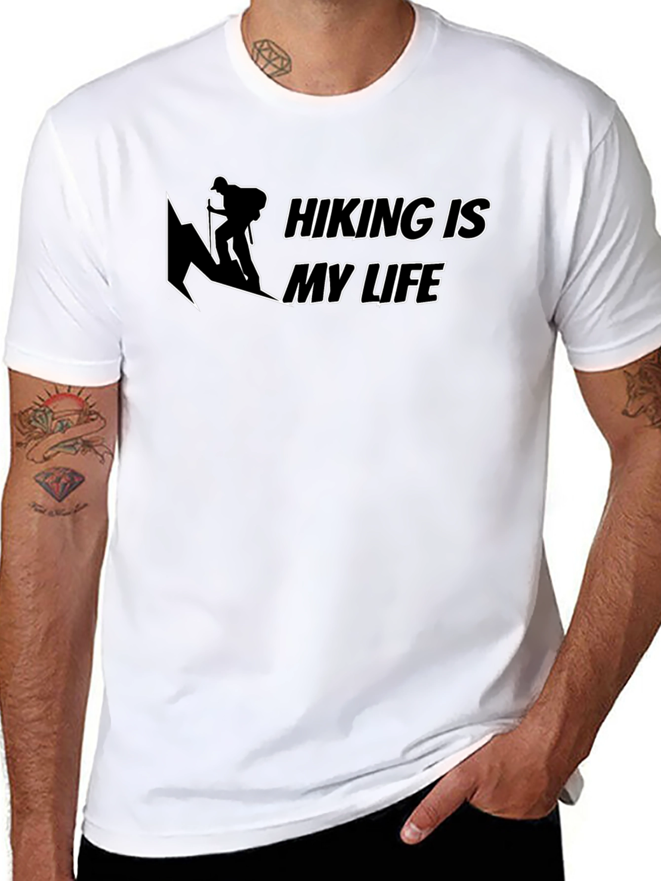 Hiking is My Life - Black Graphic T-Shirt
