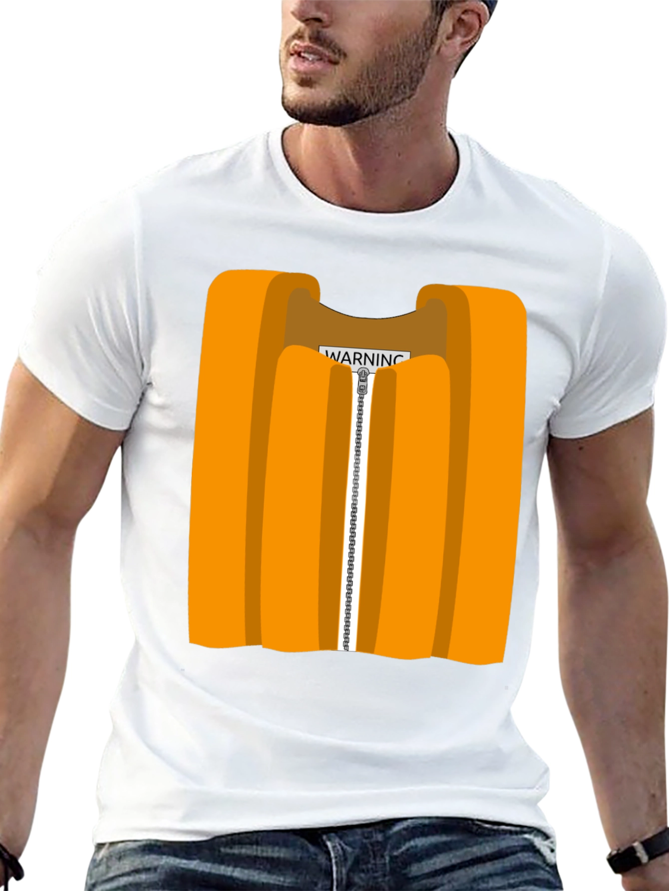 Orange Vest Graphic Novelty T-Shirt