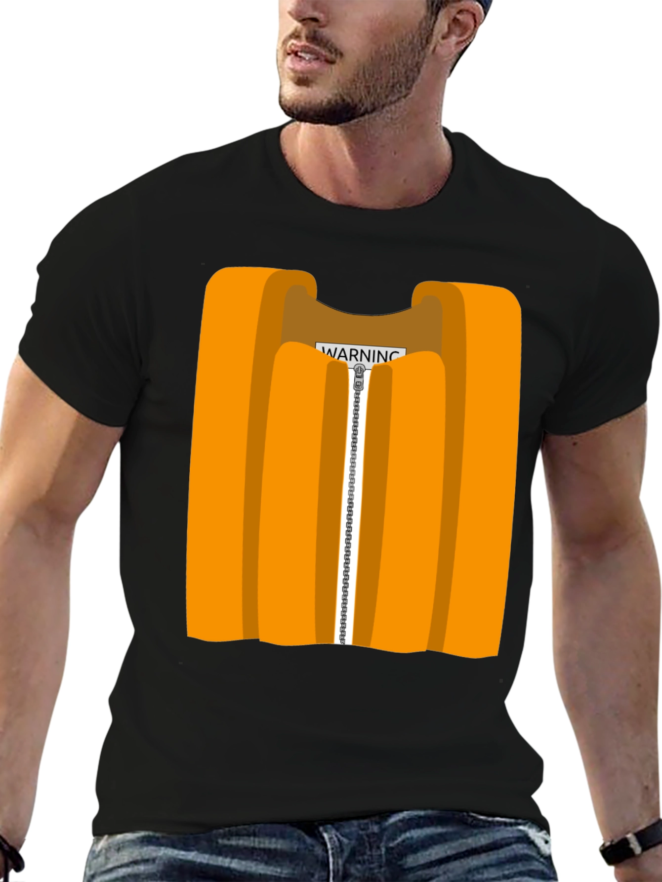 Orange Vest Graphic Novelty T-Shirt