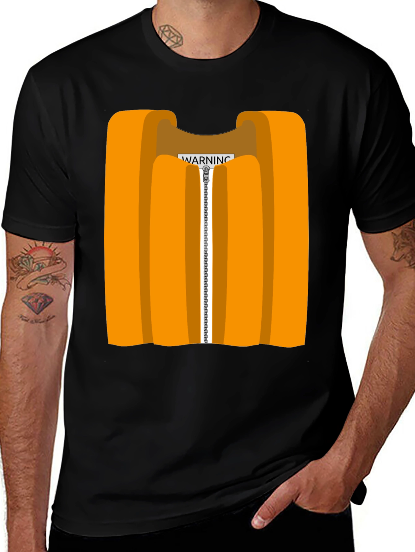 Orange Vest Graphic Novelty T-Shirt