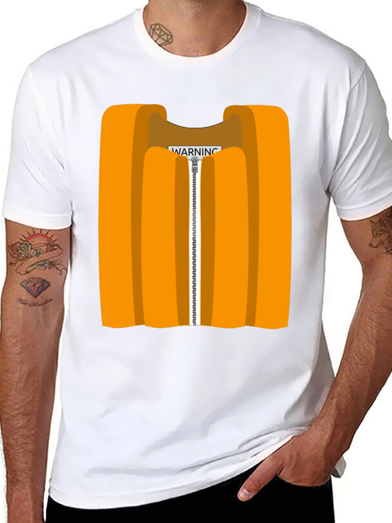 Orange Vest Graphic Novelty T-Shirt