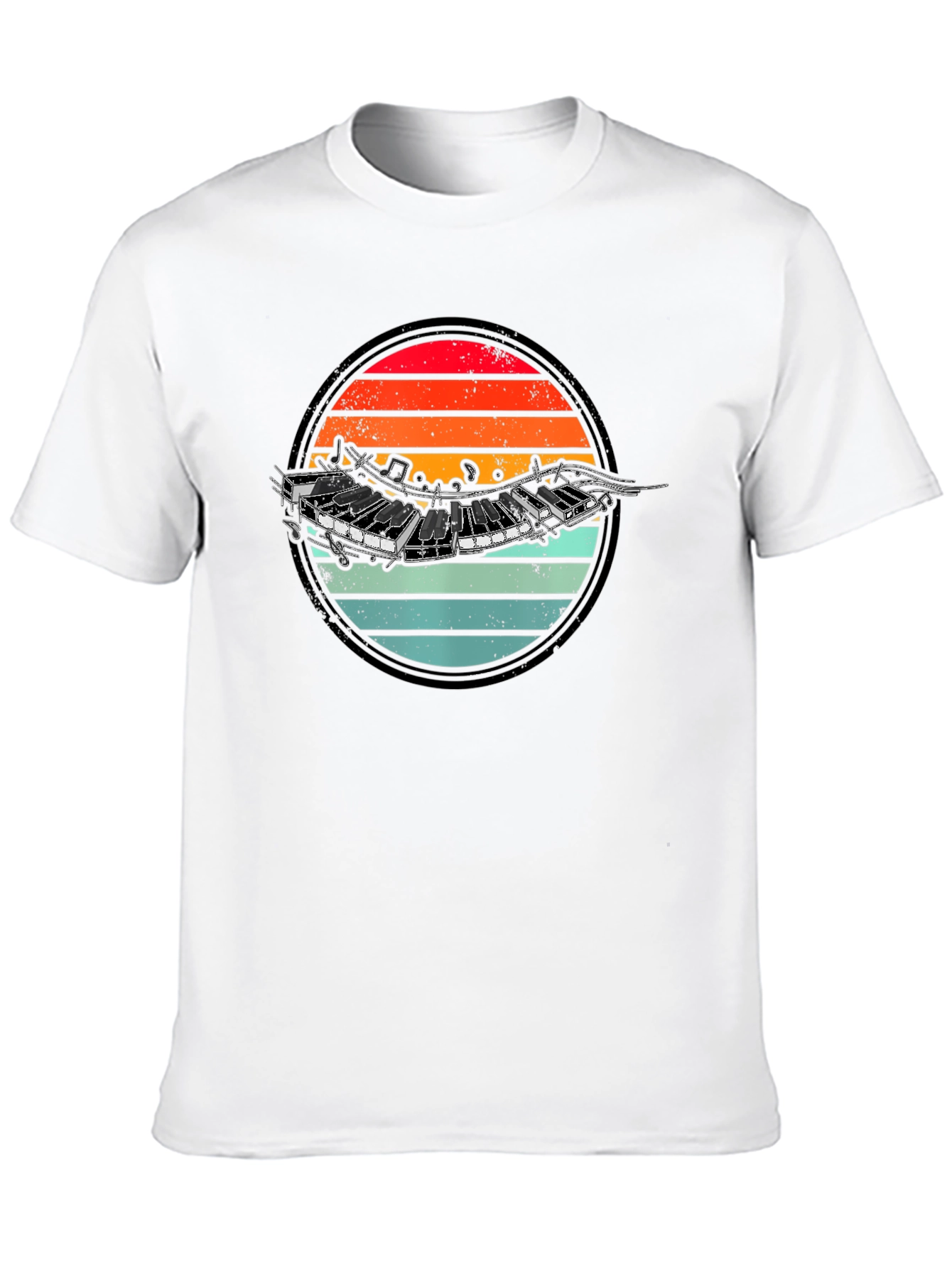 Retro Accordion Sunset Graphic T-Shirt