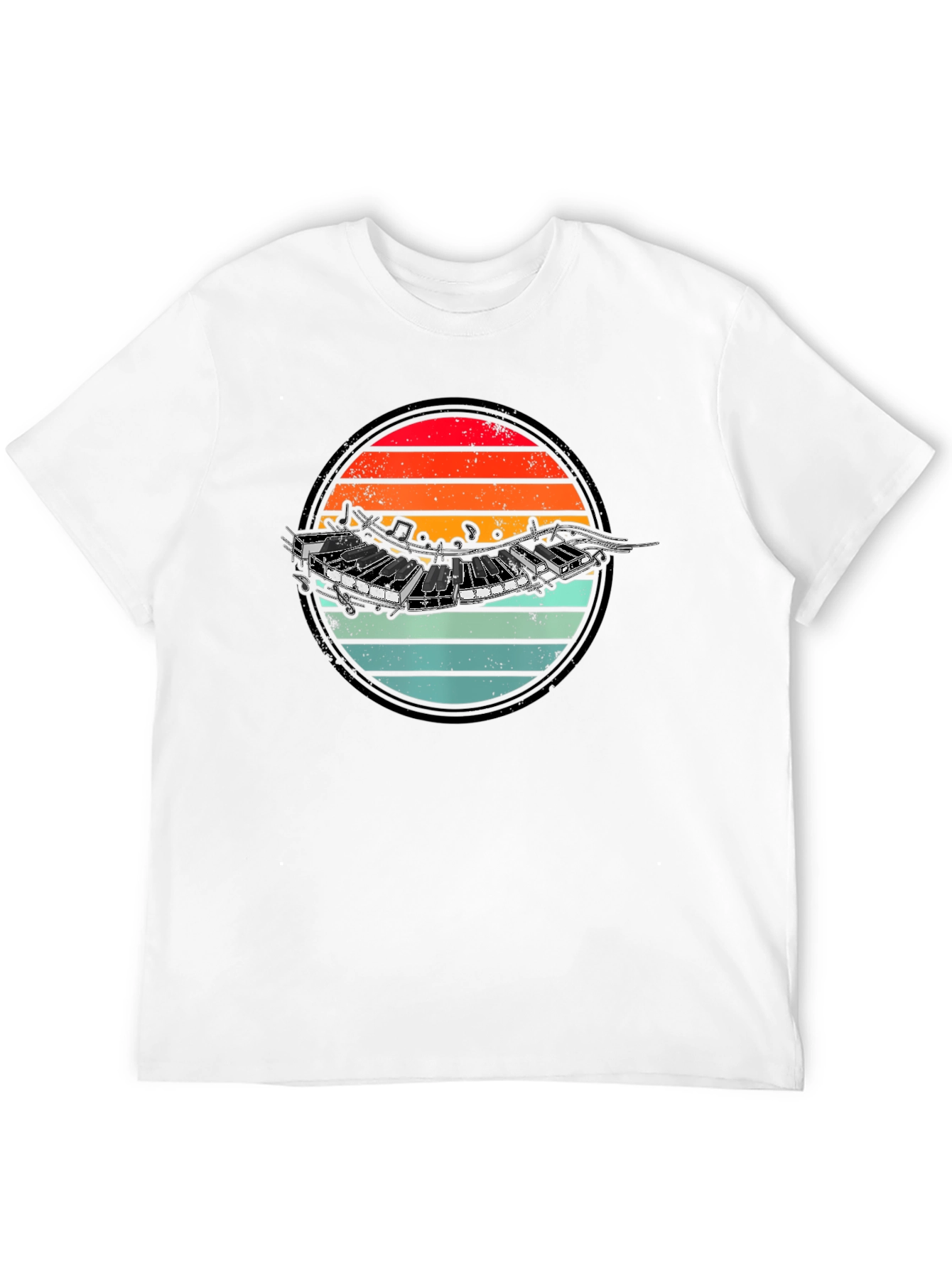 Retro Accordion Sunset Graphic T-Shirt