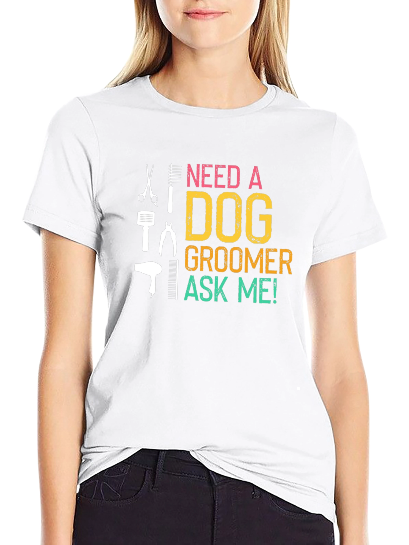 Need a Dog Groomer? Ask Me! Black T-Shirt