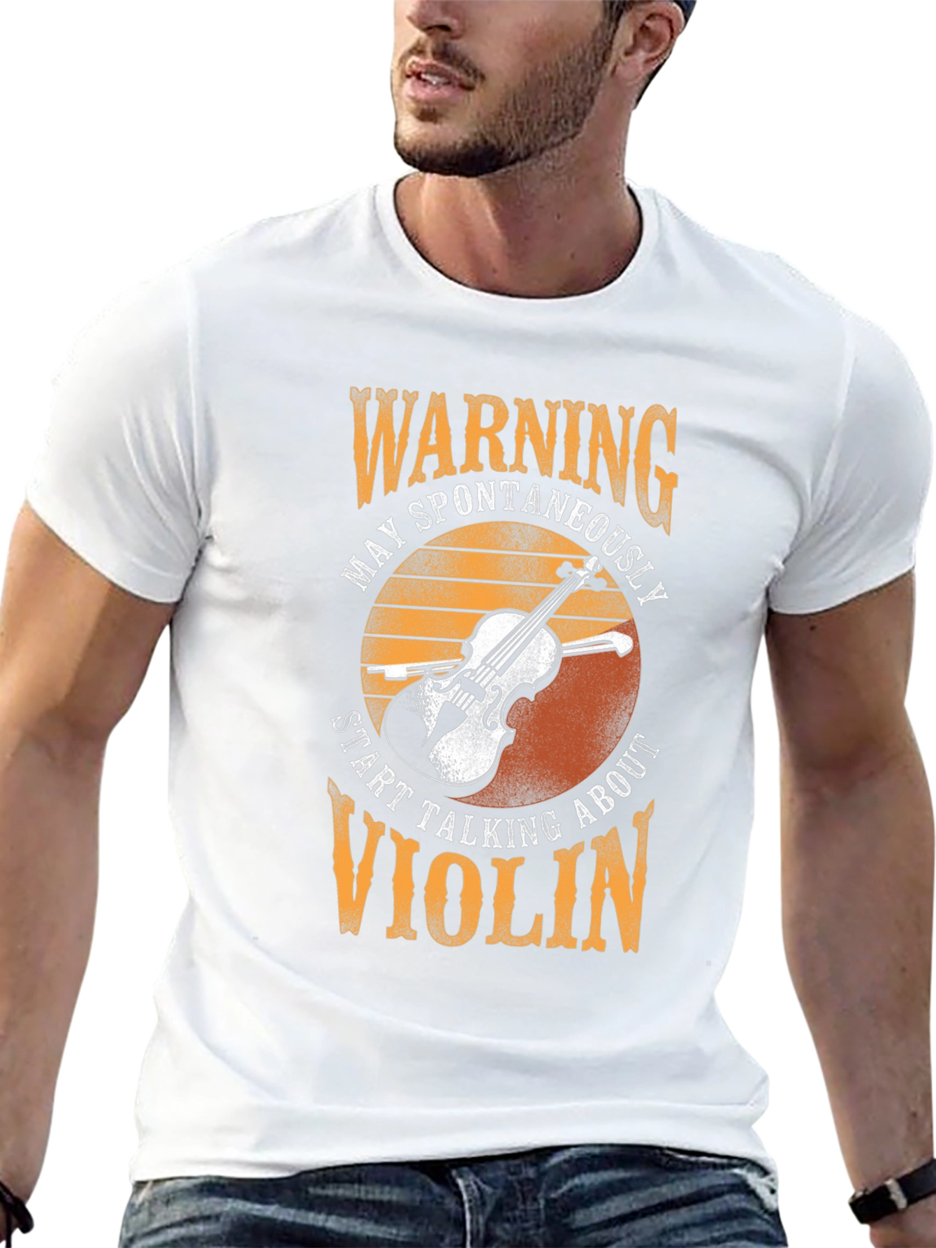Warning Violin T-Shirt - Spontaneously Talking About Violin Tee