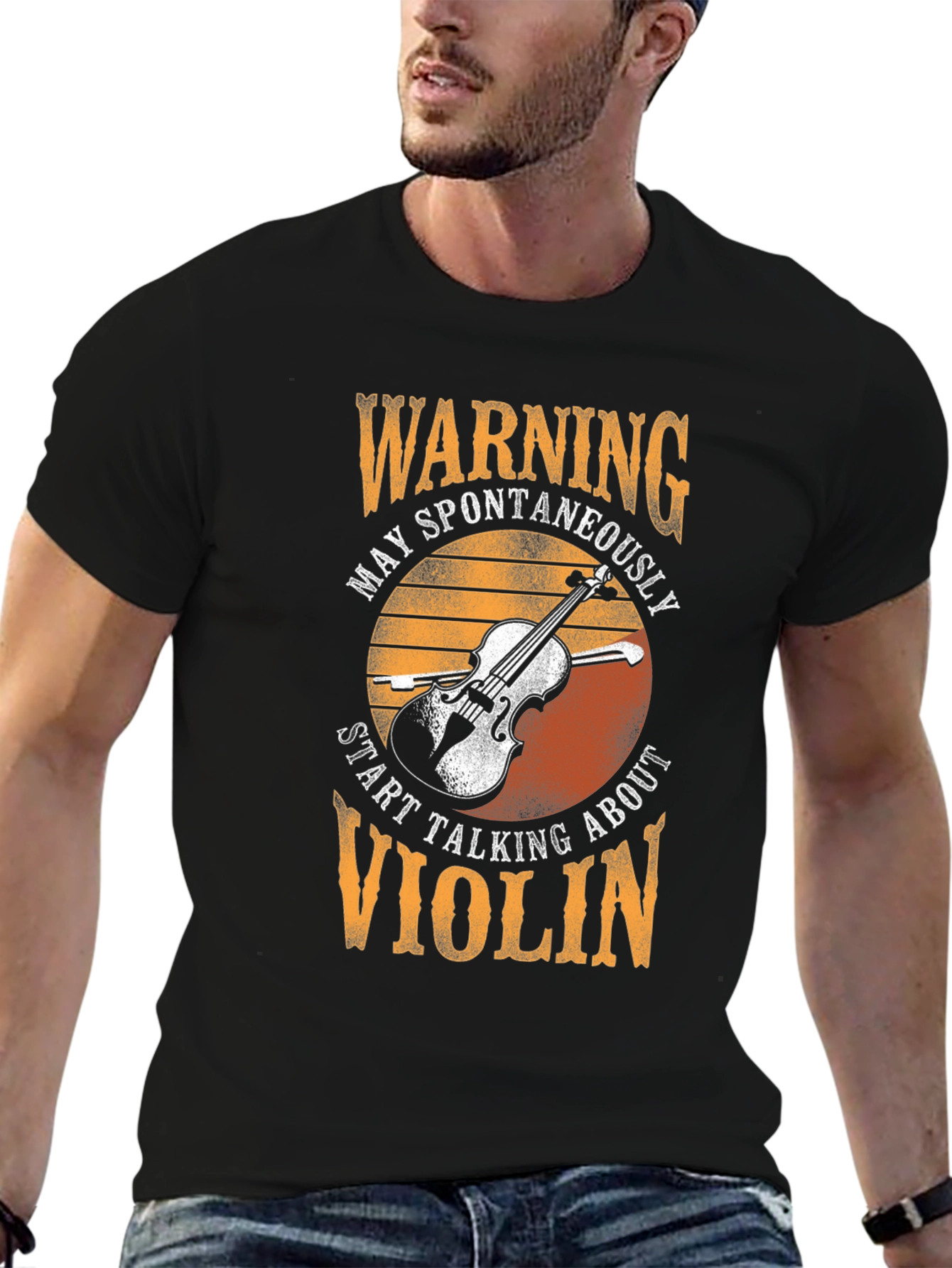 Warning Violin T-Shirt - Spontaneously Talking About Violin Tee