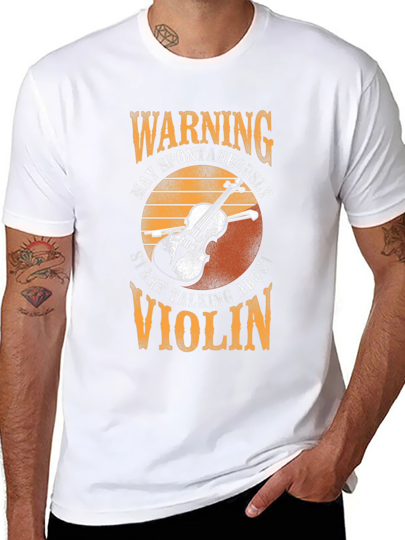 Warning Violin T-Shirt - Spontaneously Talking About Violin Tee