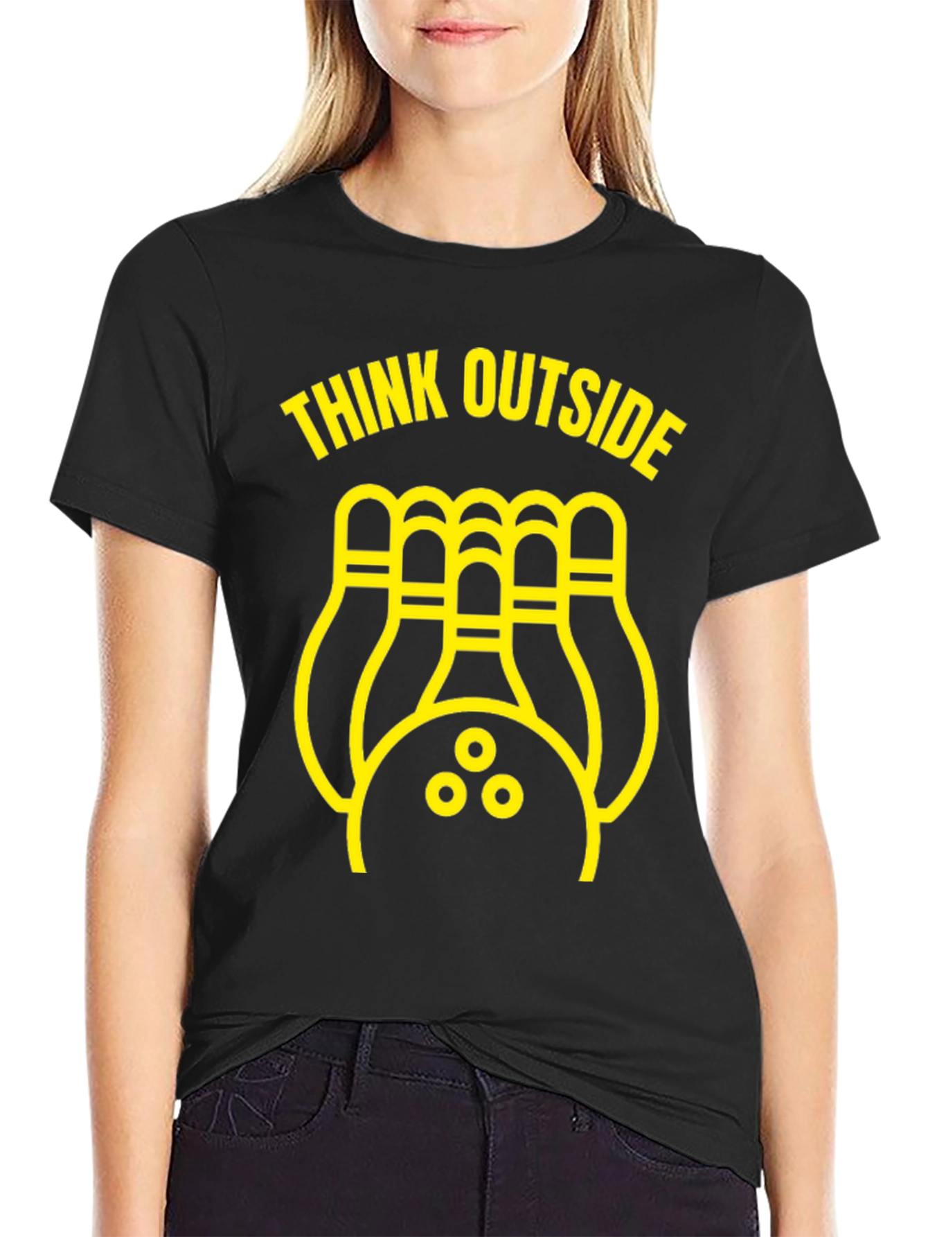 Think Outside Bowling T-Shirt - Novelty Design