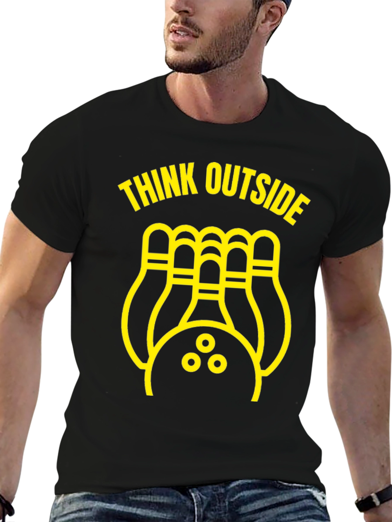 Think Outside Bowling T-Shirt - Novelty Design