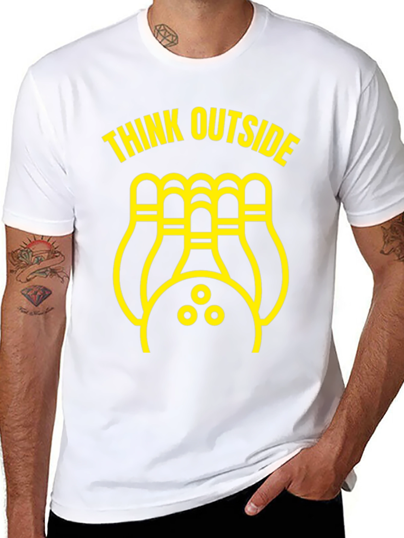 Think Outside Bowling T-Shirt - Novelty Design