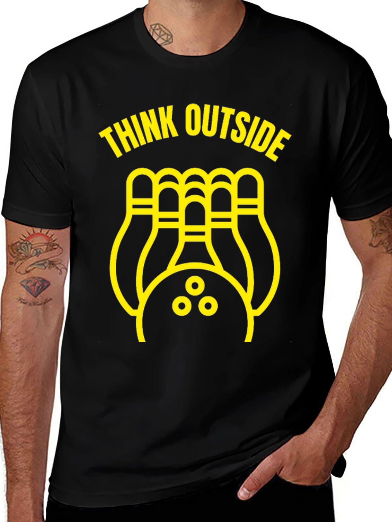Think Outside Bowling T-Shirt - Novelty Design