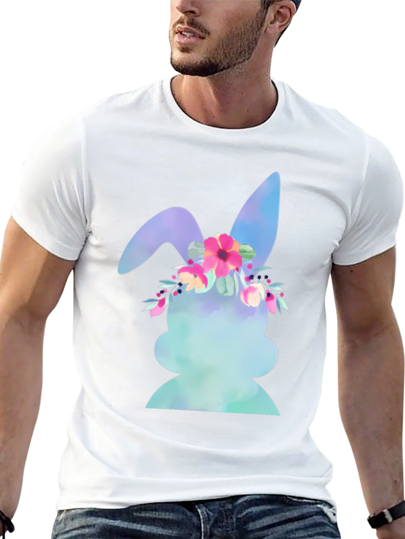 Floral Bunny Graphic Tee - Easter Ready!