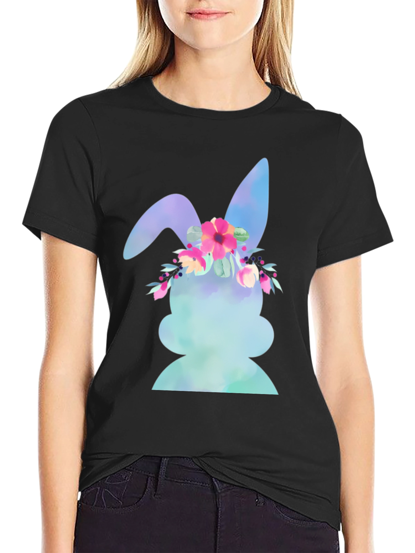 Floral Bunny Graphic Tee - Easter Ready!