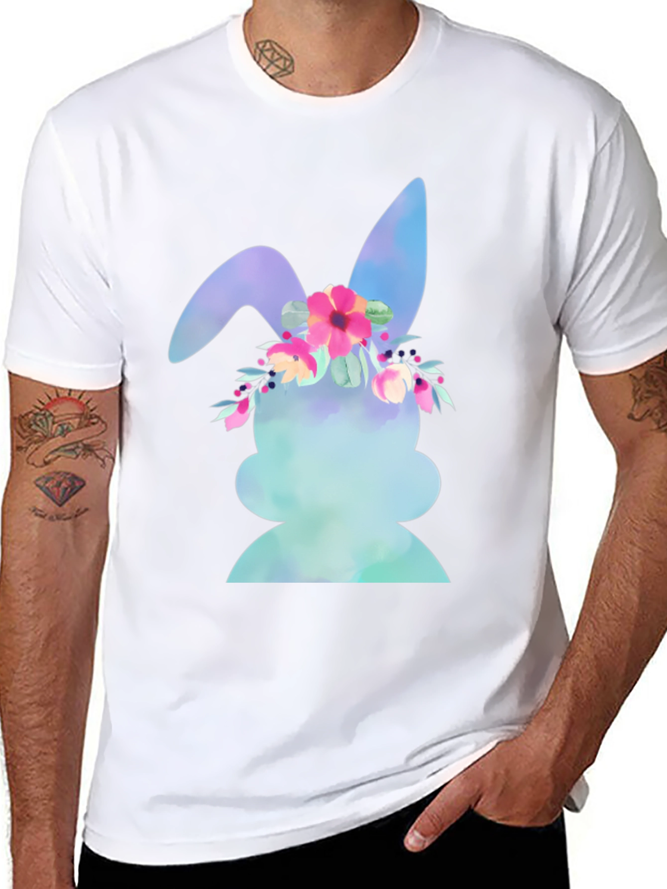Floral Bunny Graphic Tee - Easter Ready!