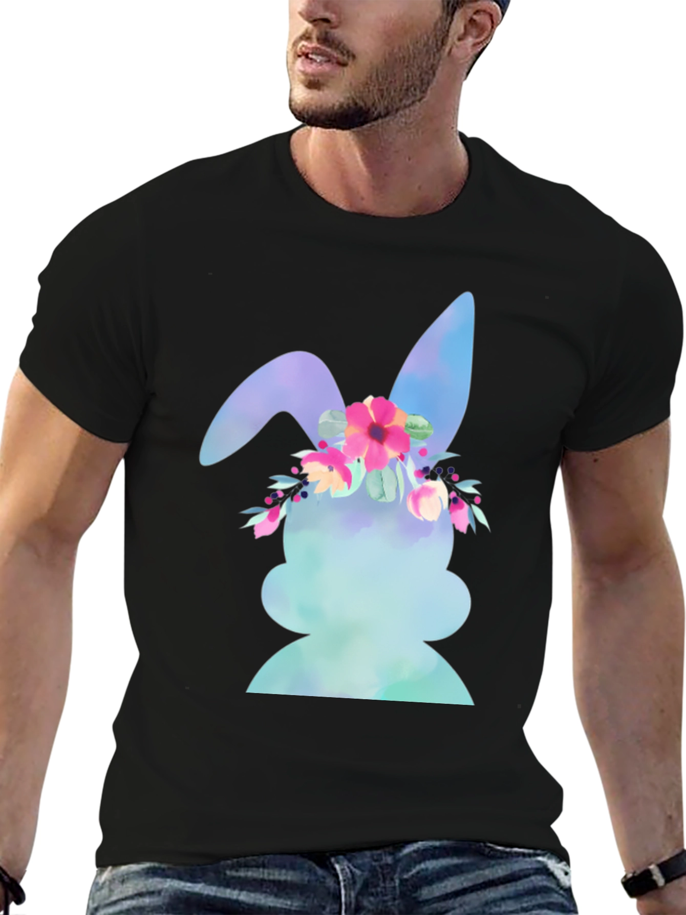 Floral Bunny Graphic Tee - Easter Ready!