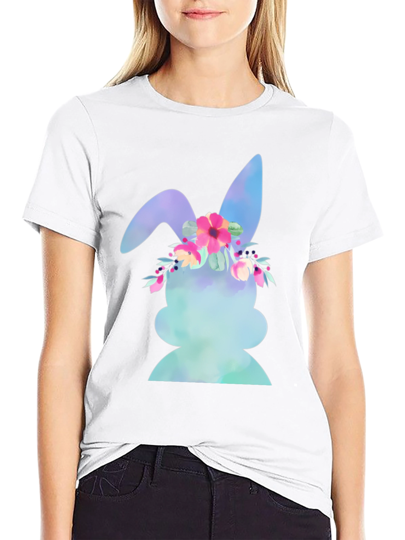Floral Bunny Graphic Tee - Easter Ready!