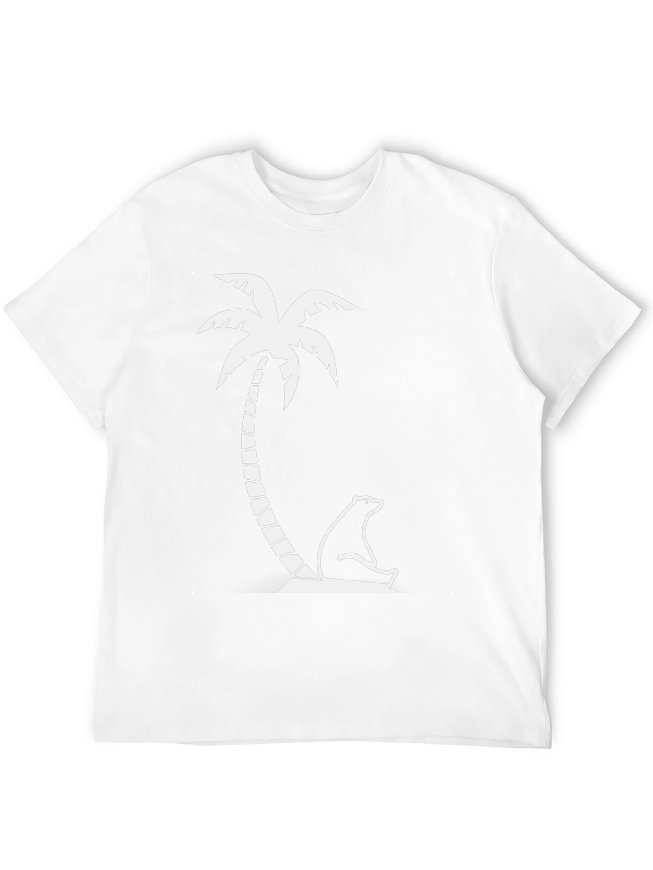 Black T-Shirt - Palm Tree Bear Graphic