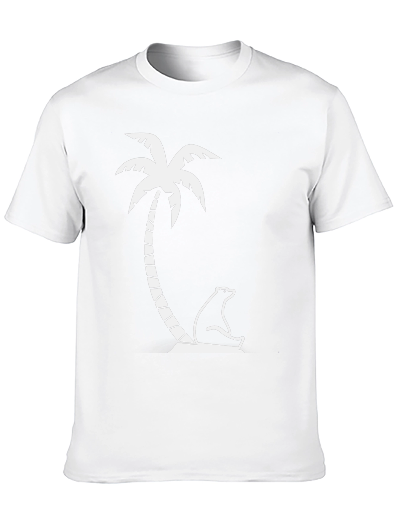 Black T-Shirt - Palm Tree Bear Graphic