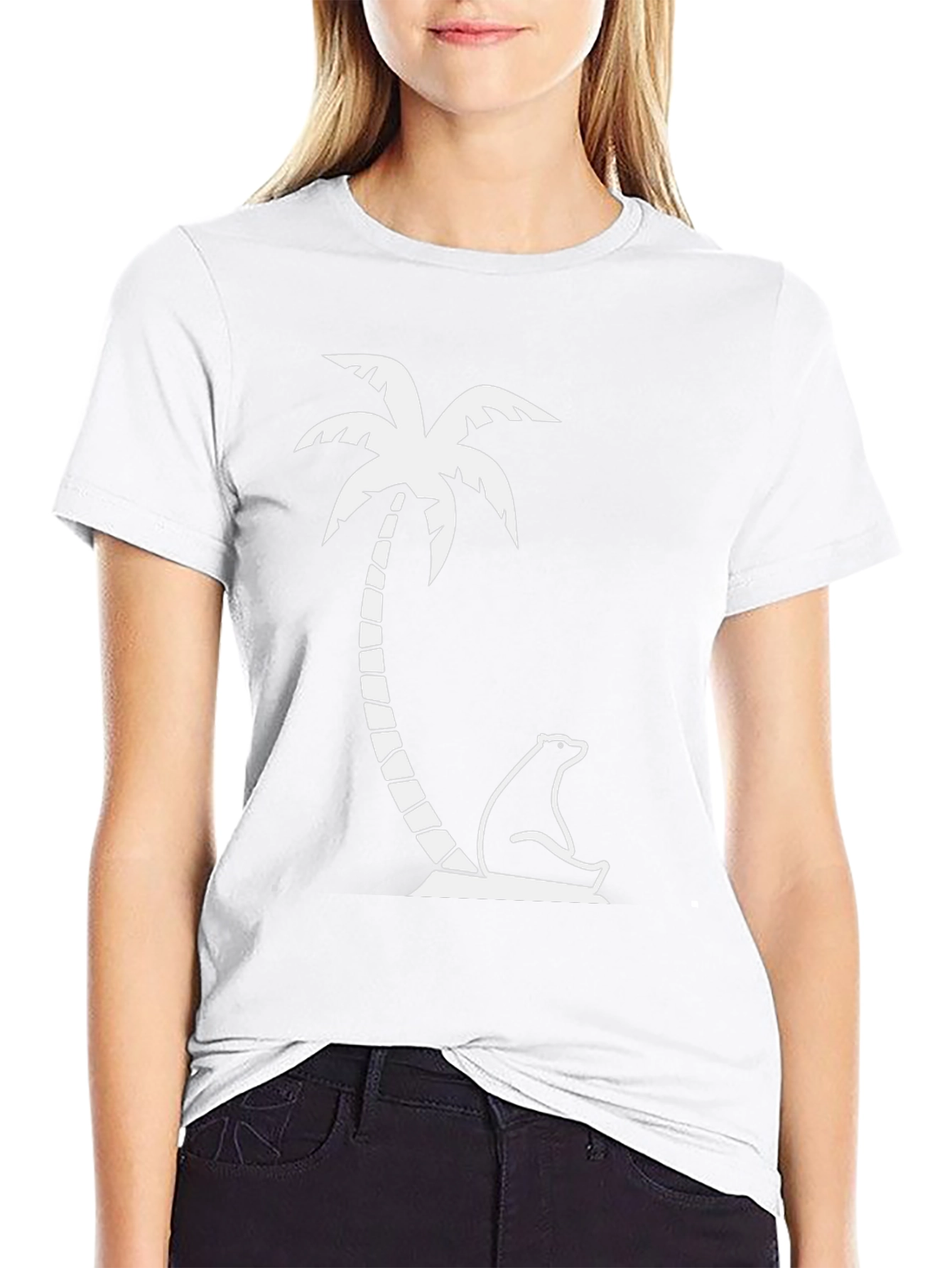 Black T-Shirt - Palm Tree Bear Graphic
