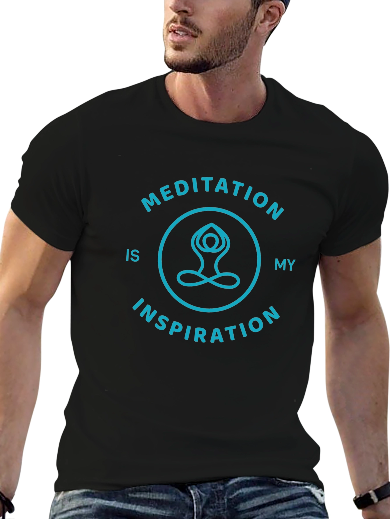 Meditation Inspiration Black T-Shirt