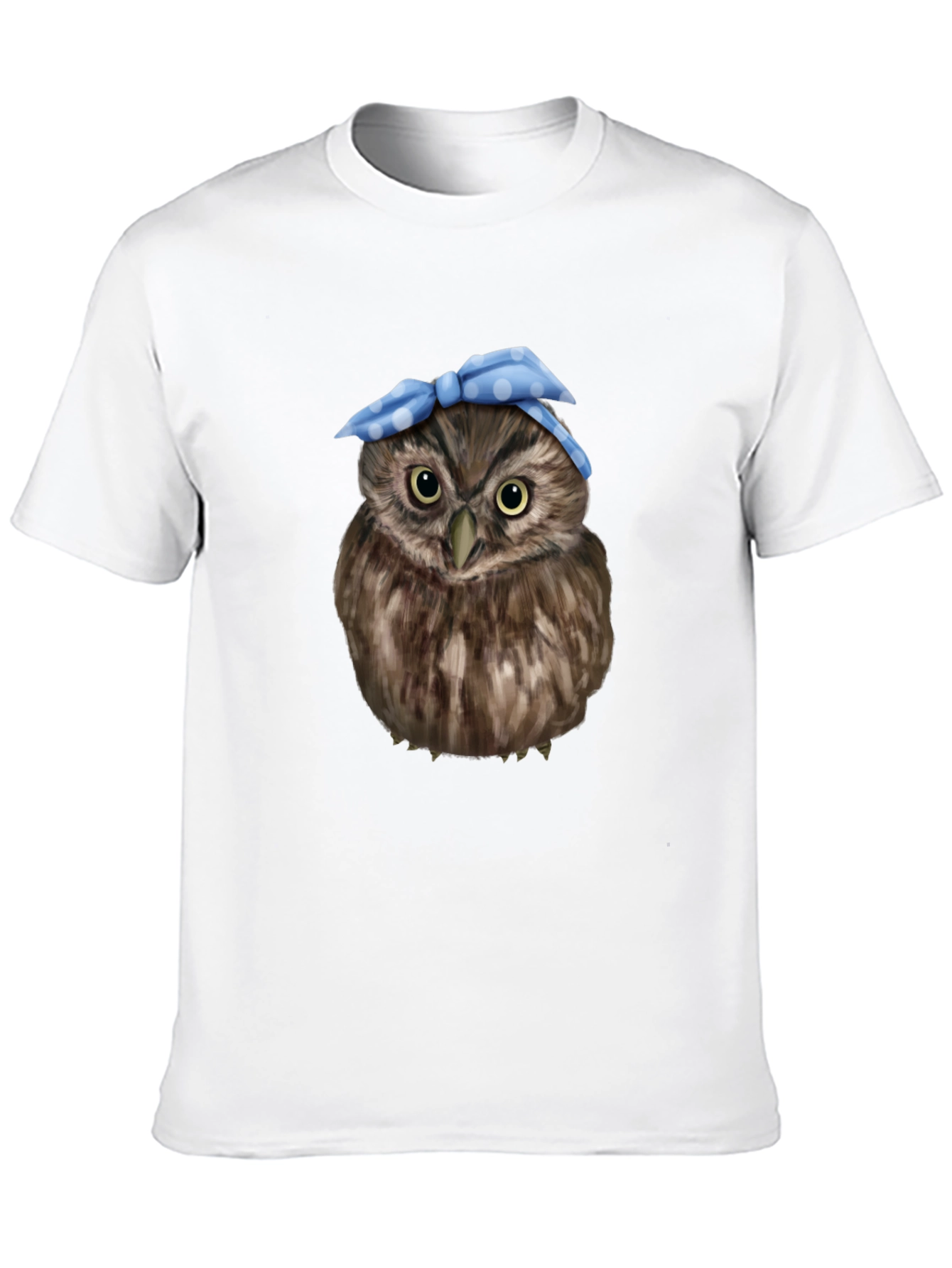 Cute Owl with Blue Bandana Graphic T-Shirt