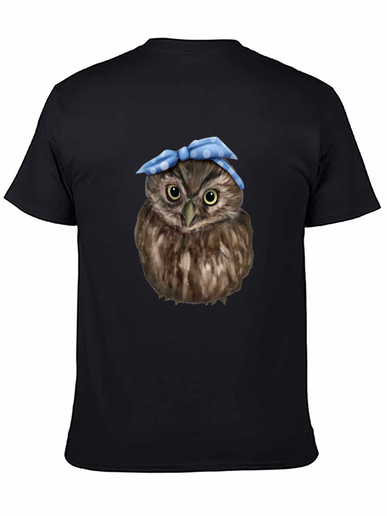 Cute Owl with Blue Bandana Graphic T-Shirt