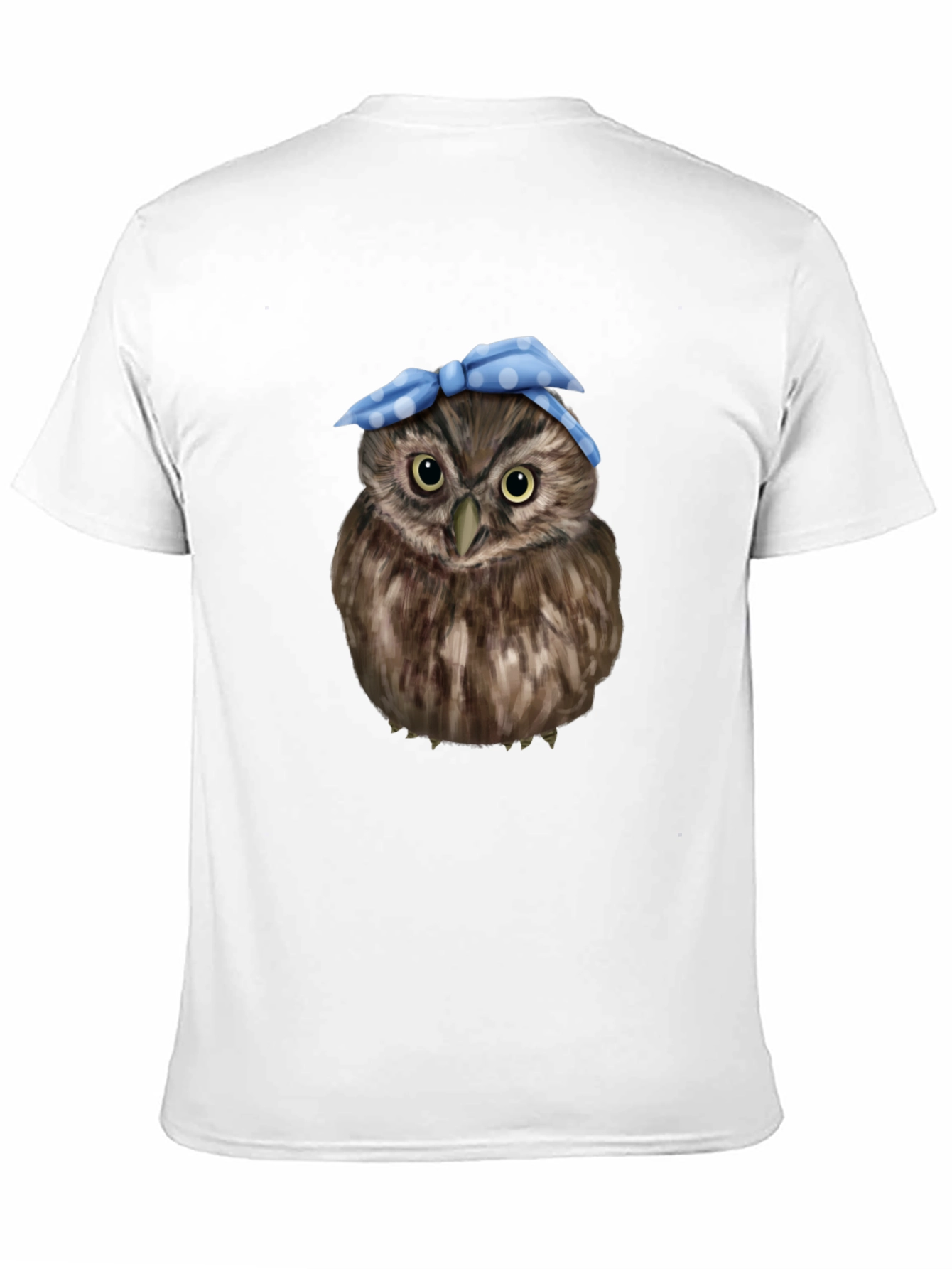 Cute Owl with Blue Bandana Graphic T-Shirt