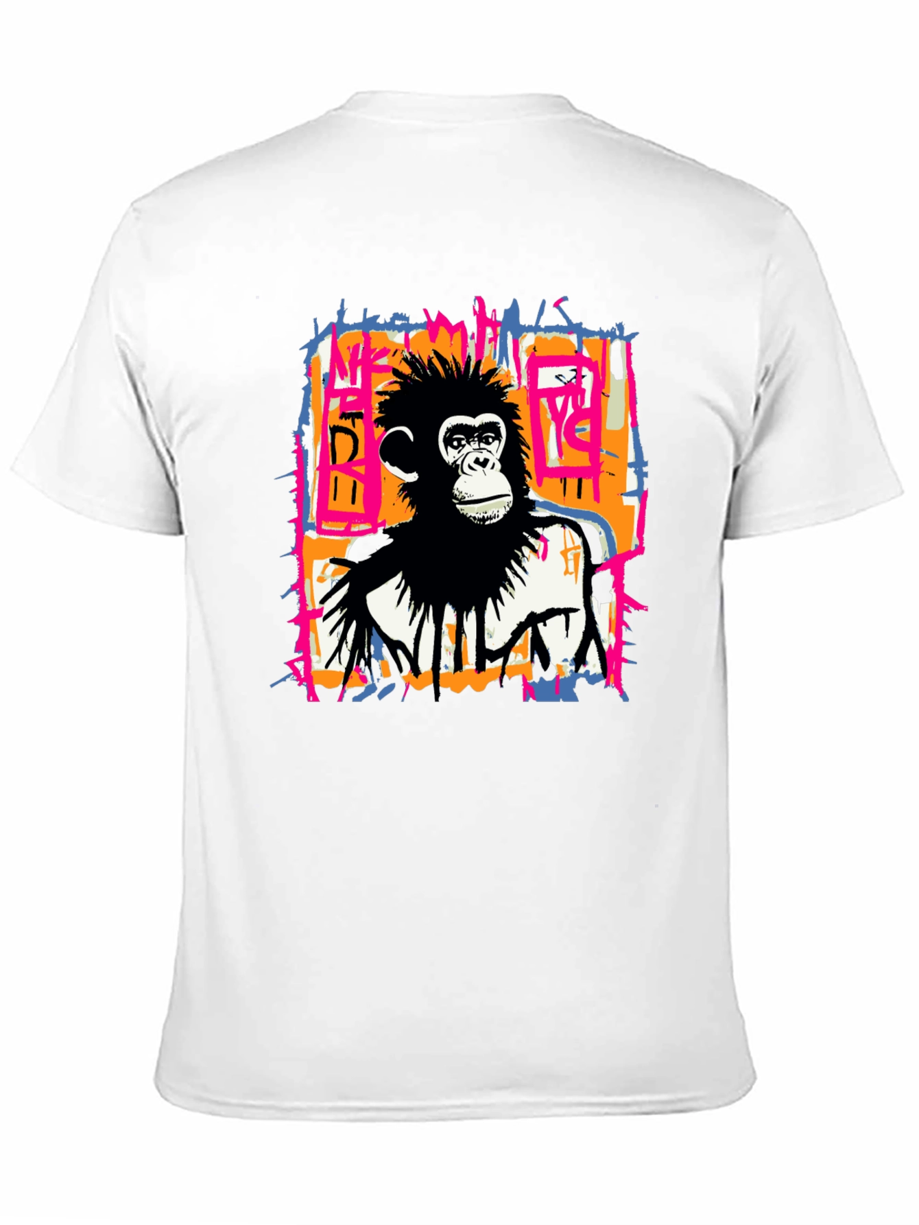 Abstract Monkey Graphic Tee - Black
