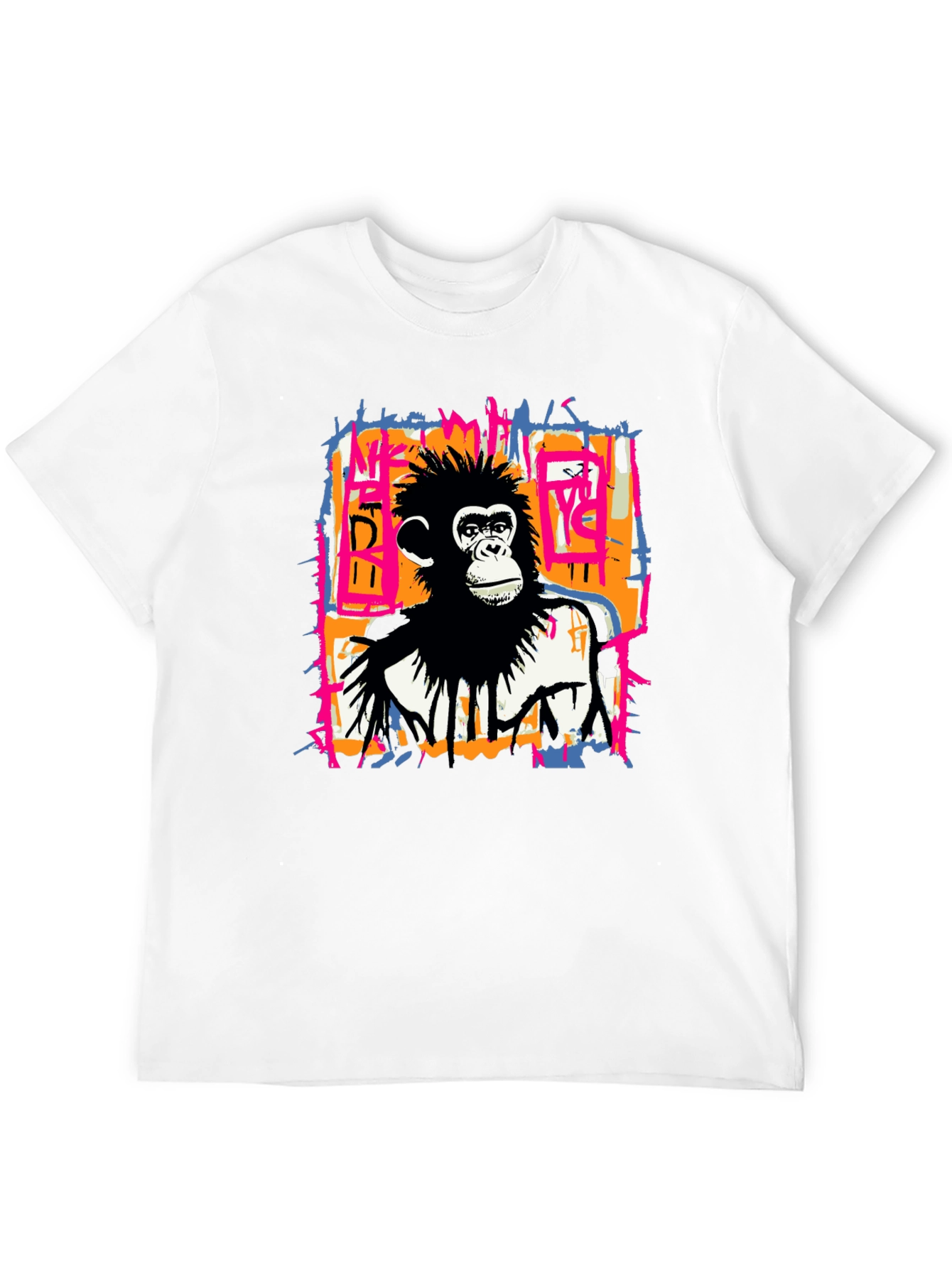 Abstract Monkey Graphic Tee - Black