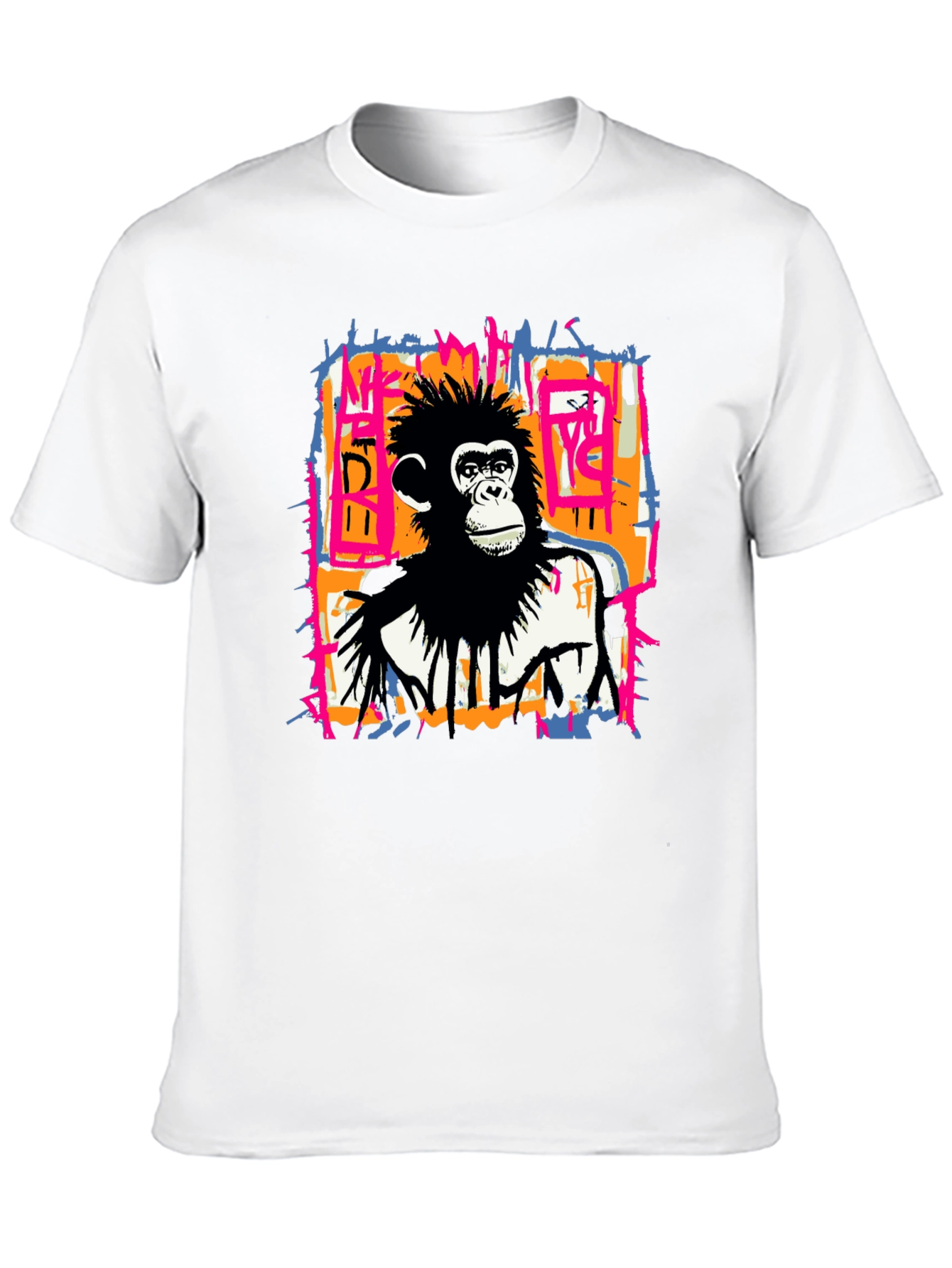 Abstract Monkey Graphic Tee - Black