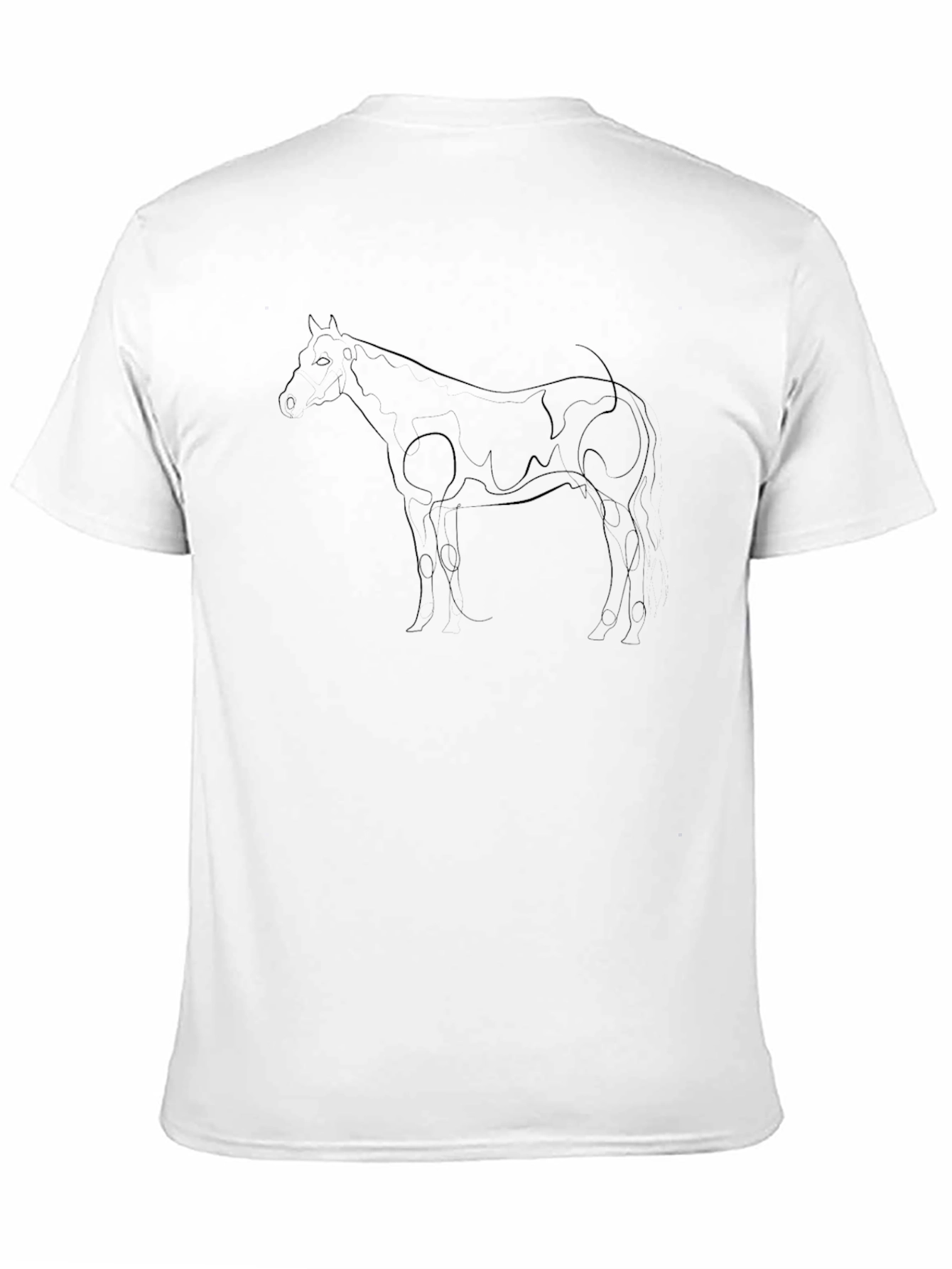 Horse Line Art Black Graphic Tee