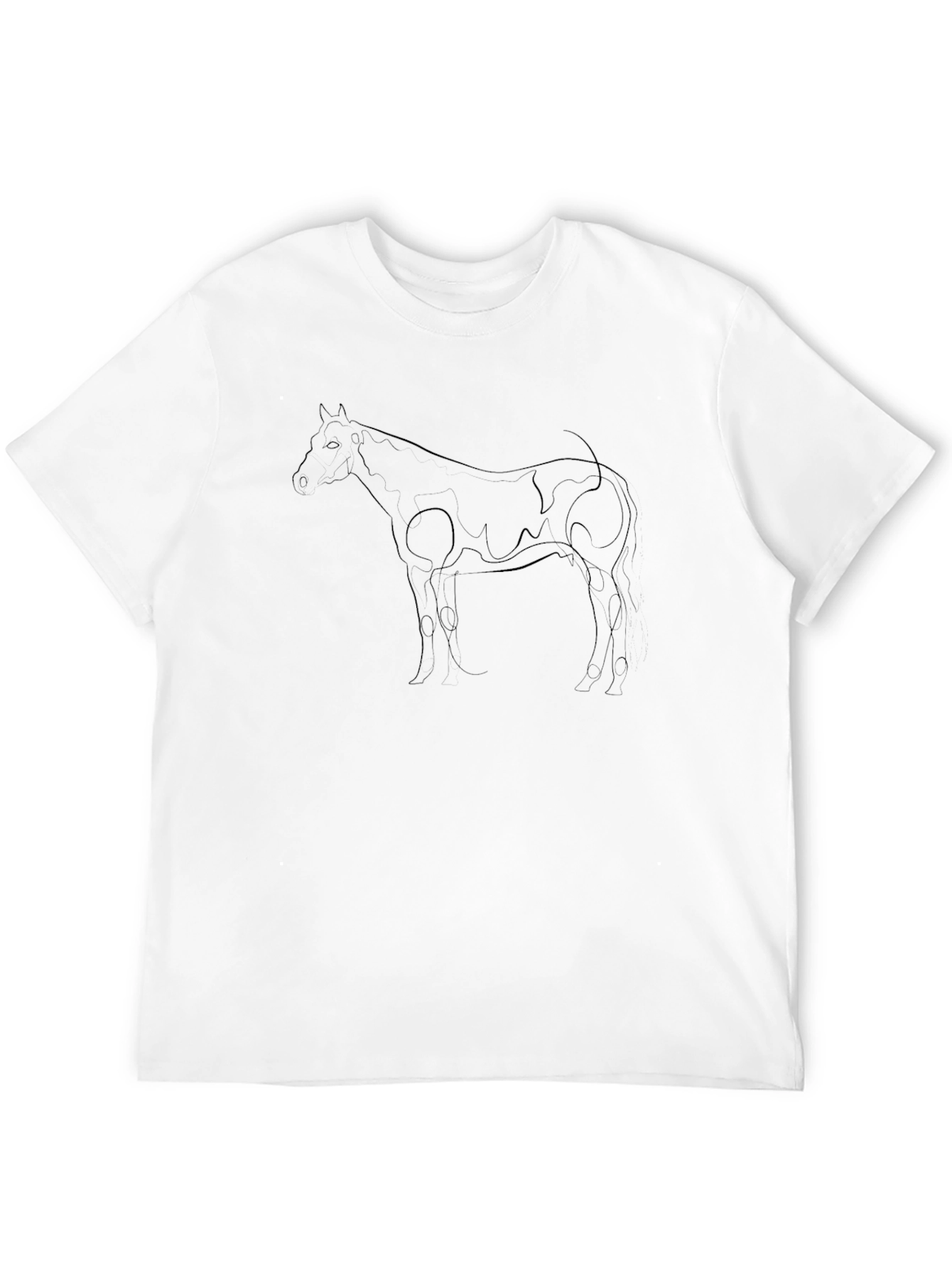 Horse Line Art Black Graphic Tee