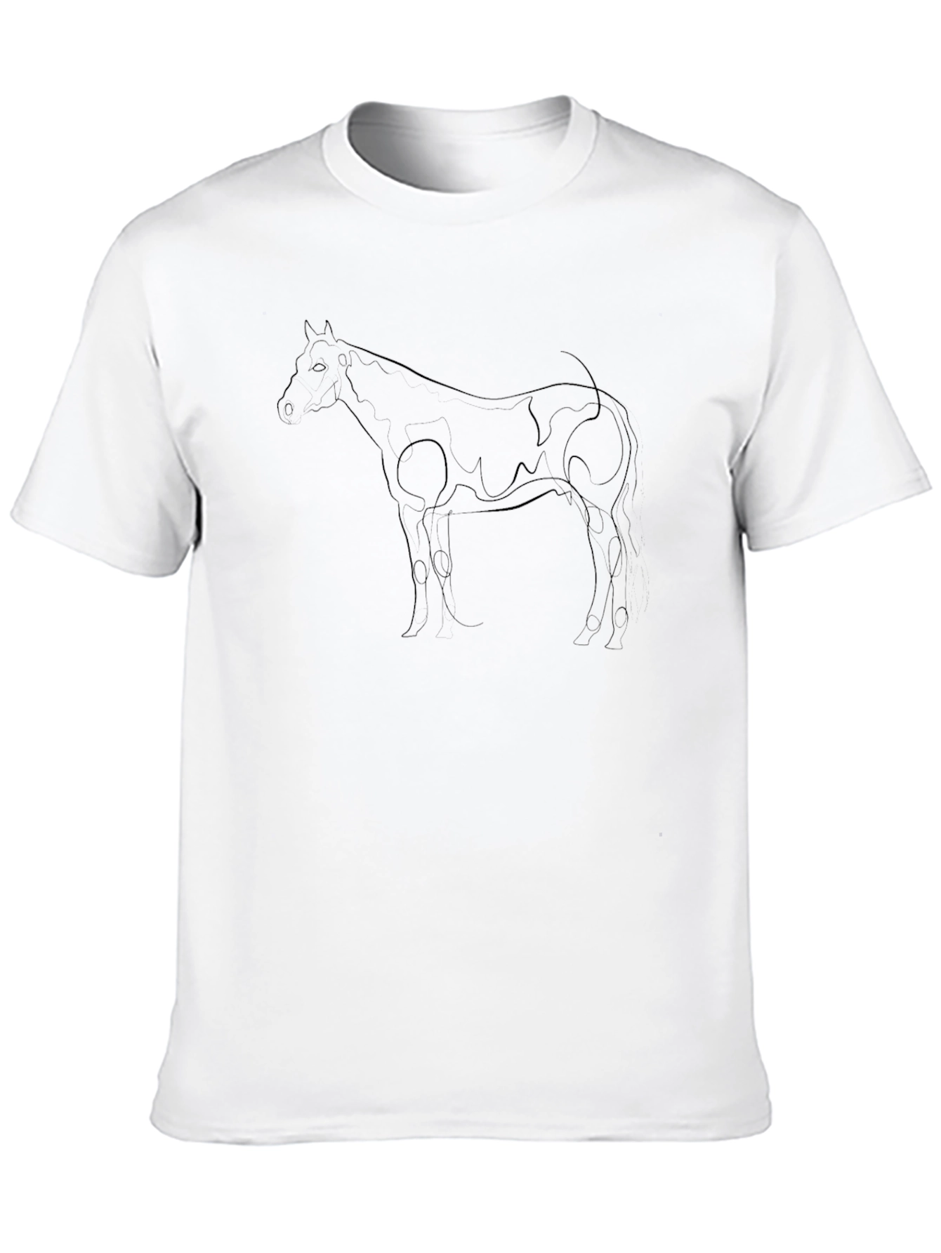 Horse Line Art Black Graphic Tee