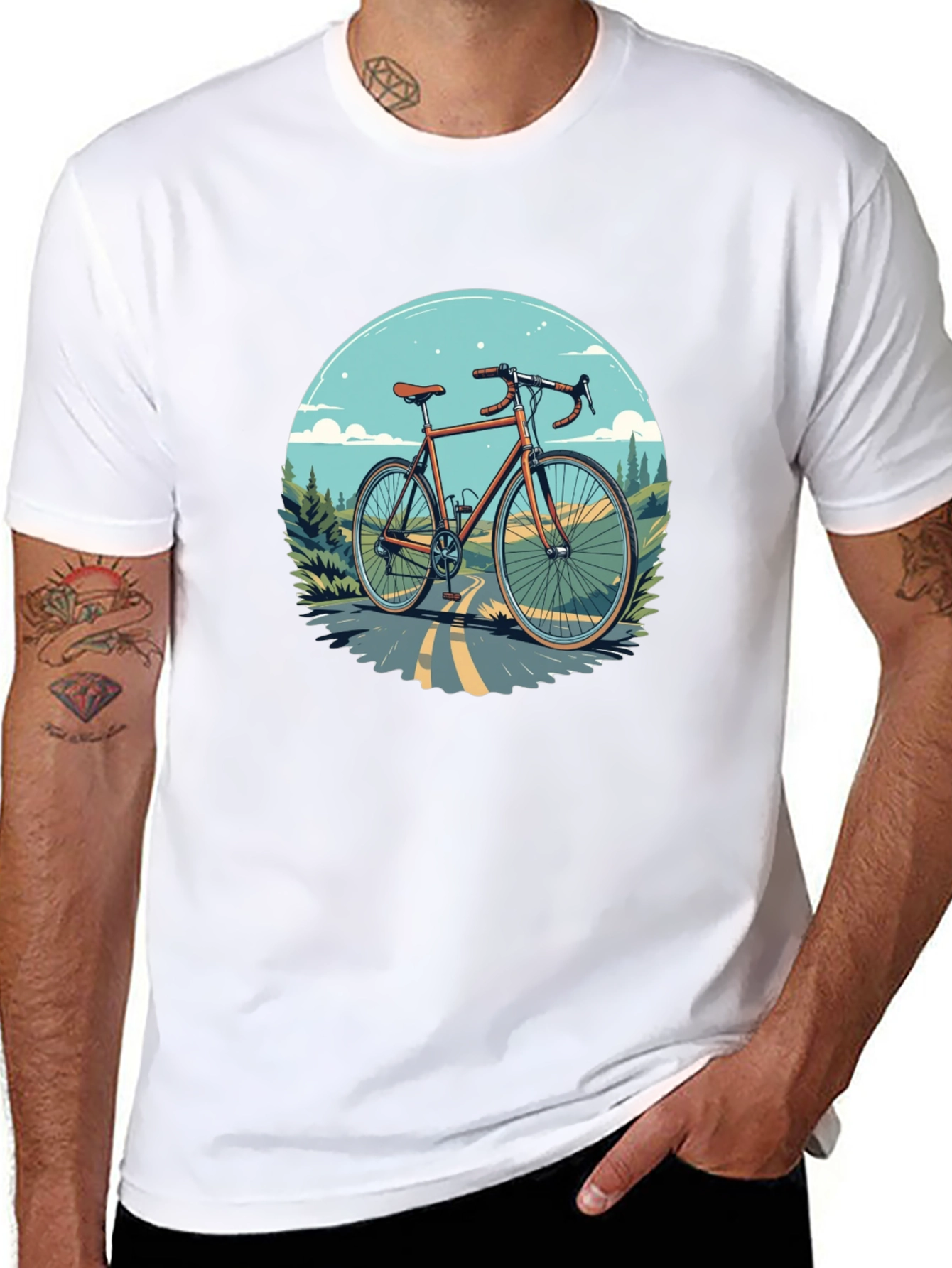 Cycling T-Shirt - Graphic Bike Design
