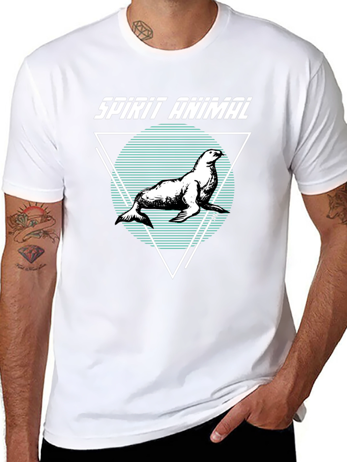 Spirit Animal Seal Graphic T-Shirt - Unisex Black Tee