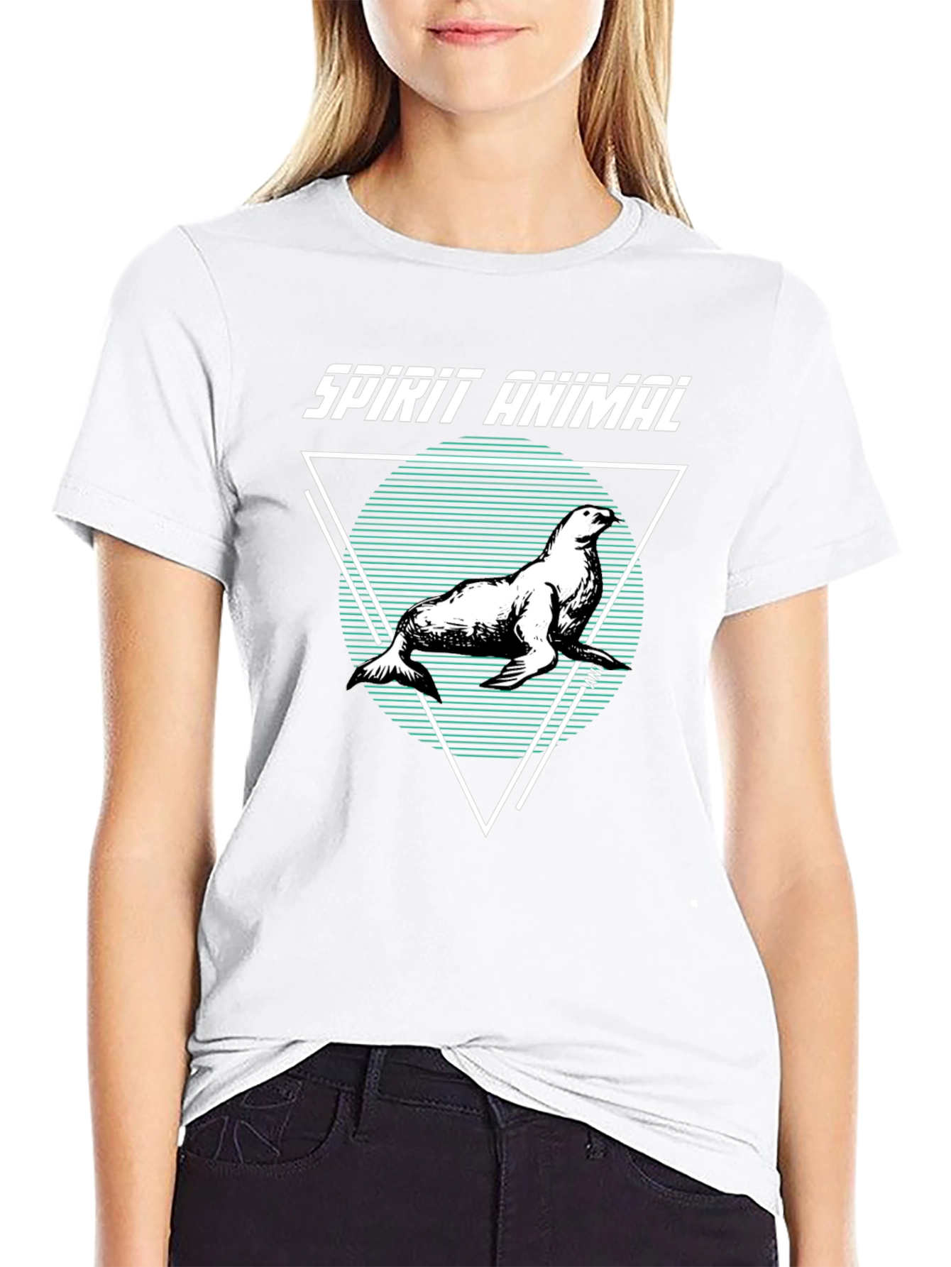 Spirit Animal Seal Graphic T-Shirt - Unisex Black Tee