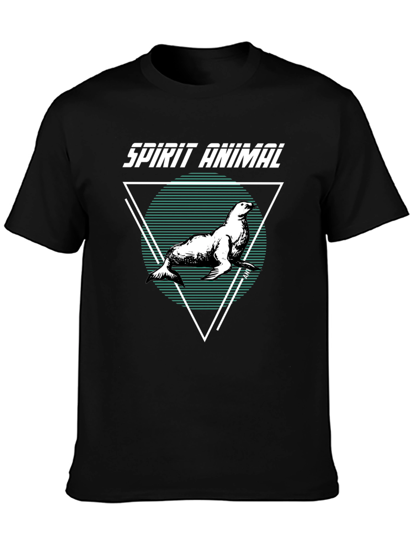 Spirit Animal Seal Graphic T-Shirt - Unisex Black Tee