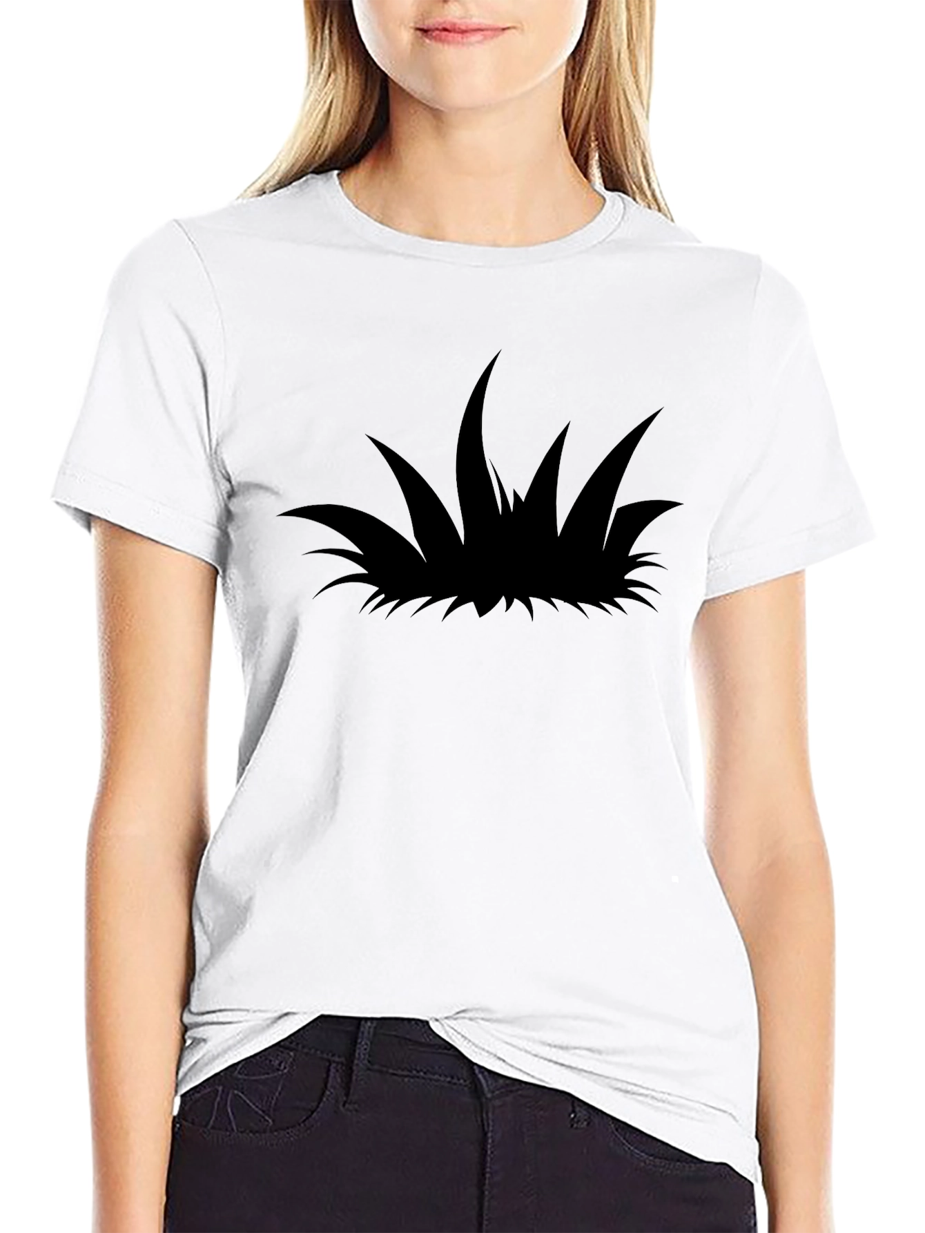 Black T-Shirt with Grass Silhouette