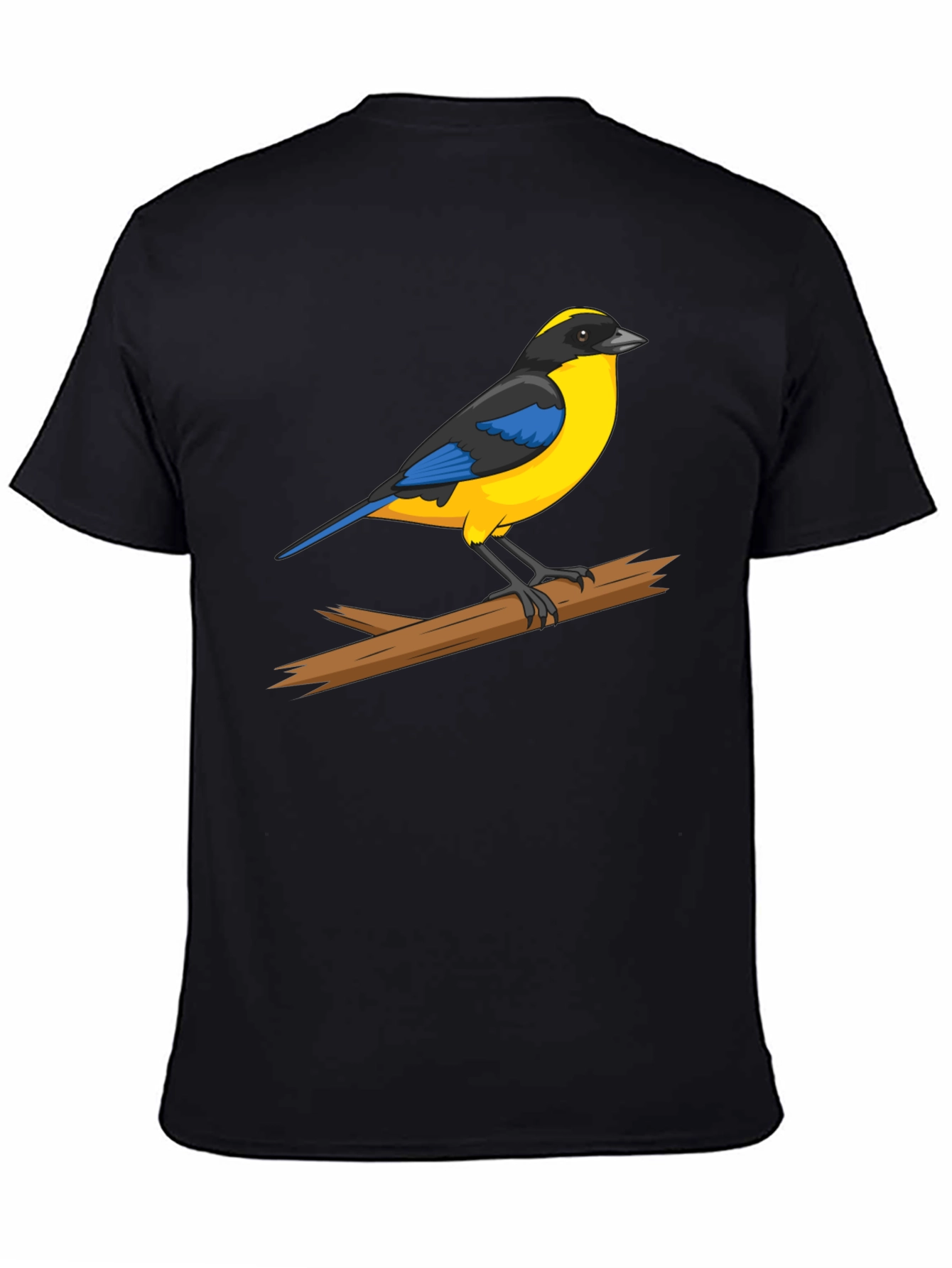 Bird on Branch Graphic Black T-Shirt