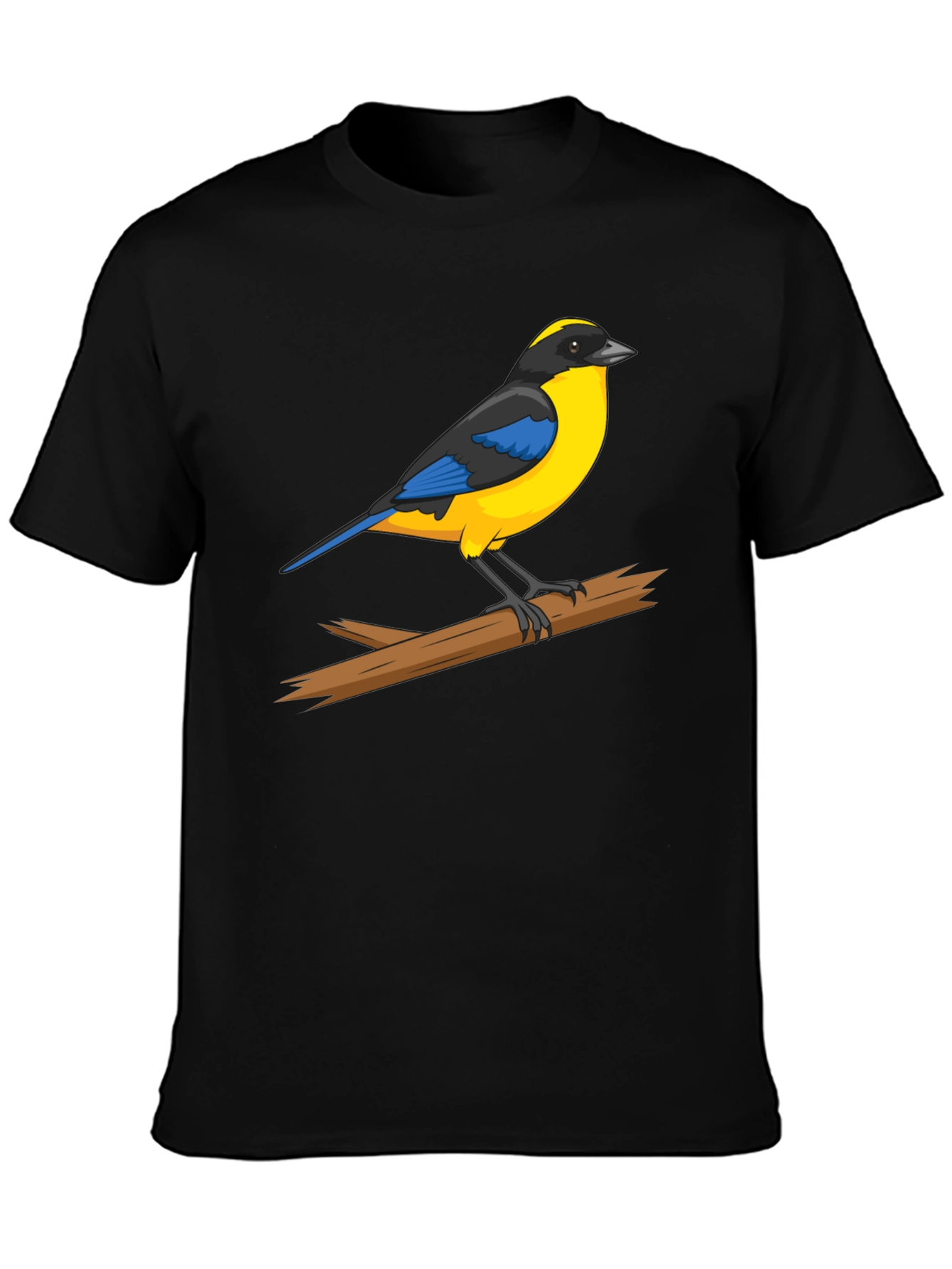 Bird on Branch Graphic Black T-Shirt