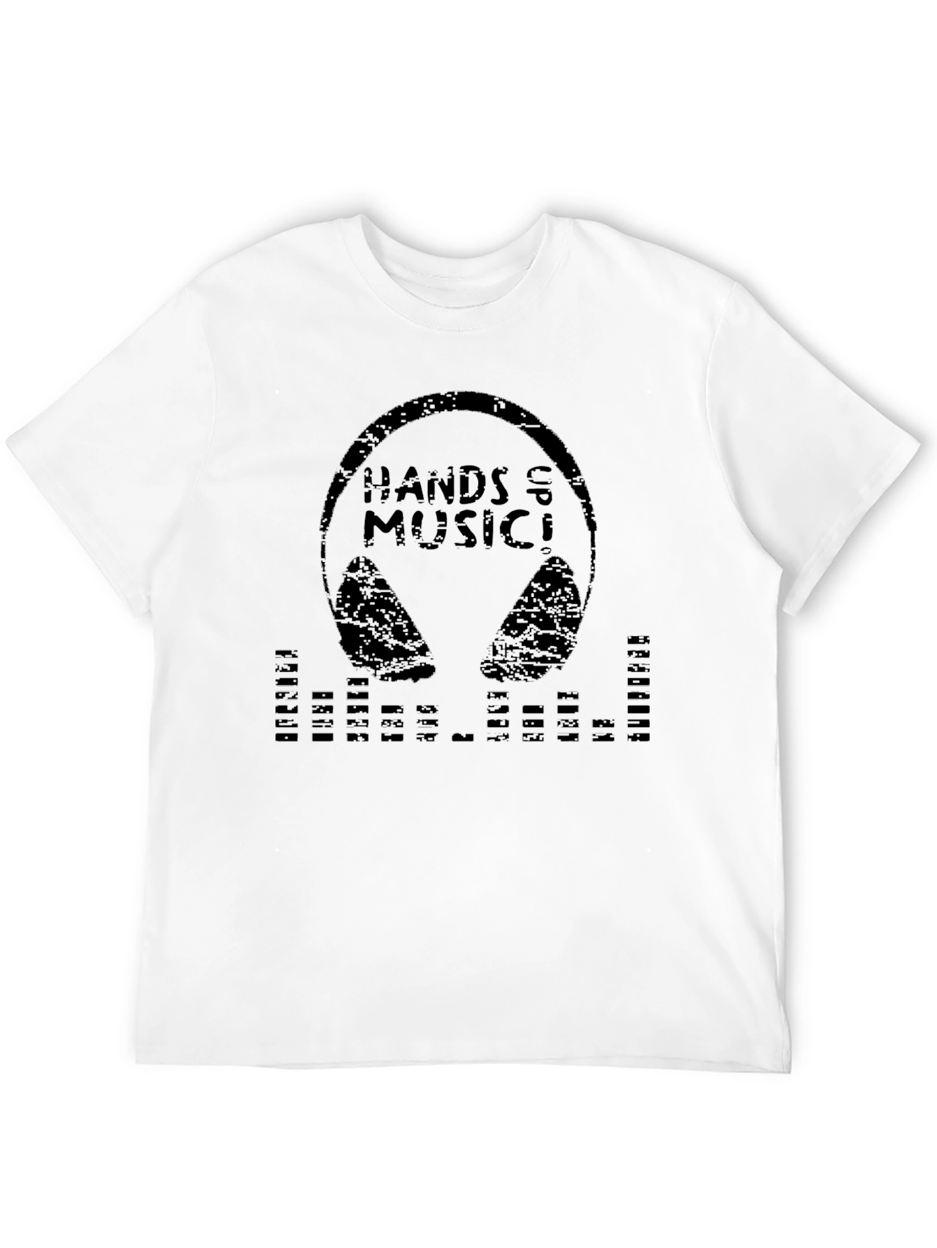 Hands Up Music Graphic Print Black Tee