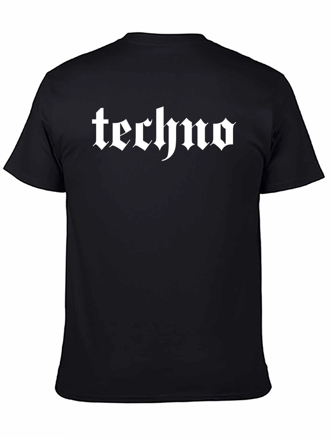 Techno Gothic Font Black T-Shirt